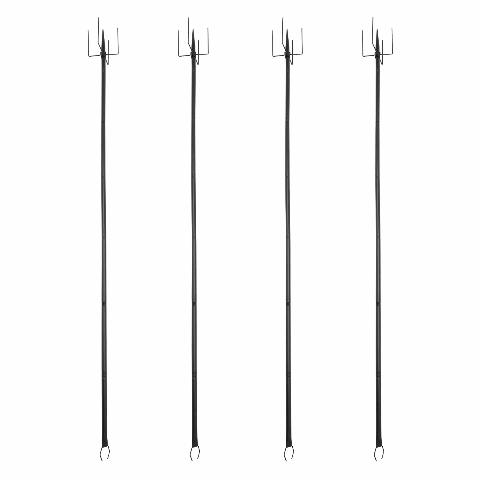 Gancho de Pastor, 4Pzs Postes de Luces de Cadena, Colgador de Pie con Base de 5 Puntas, Ajustable Estaca Jardín Resistente para Exteriores Patios Jardines Camping Iluminación Decoración