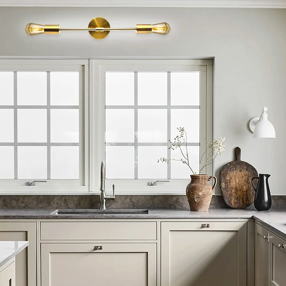 Lámpara de Pared Moderna, Aplique Industrial, Accesorio de Iluminación Vintage para Baño, Tocador, Pasillo, Cocina [E27]