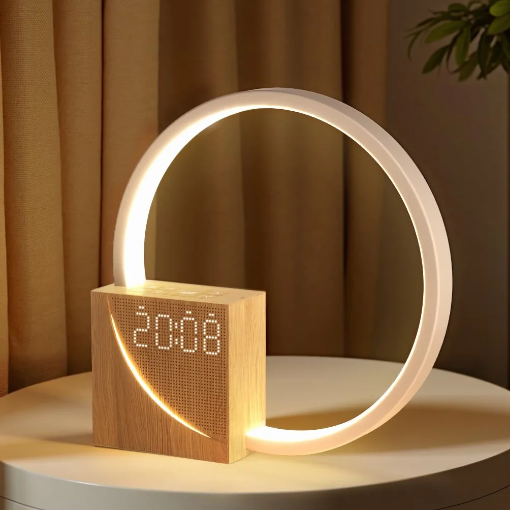blonbar Despertador de Luz Natural de Cabecera 10W con Carga USB, Luz Nocturna Táctil de 3 Niveles de Brillo, Ayuda para el descanso de adultos y bebés
