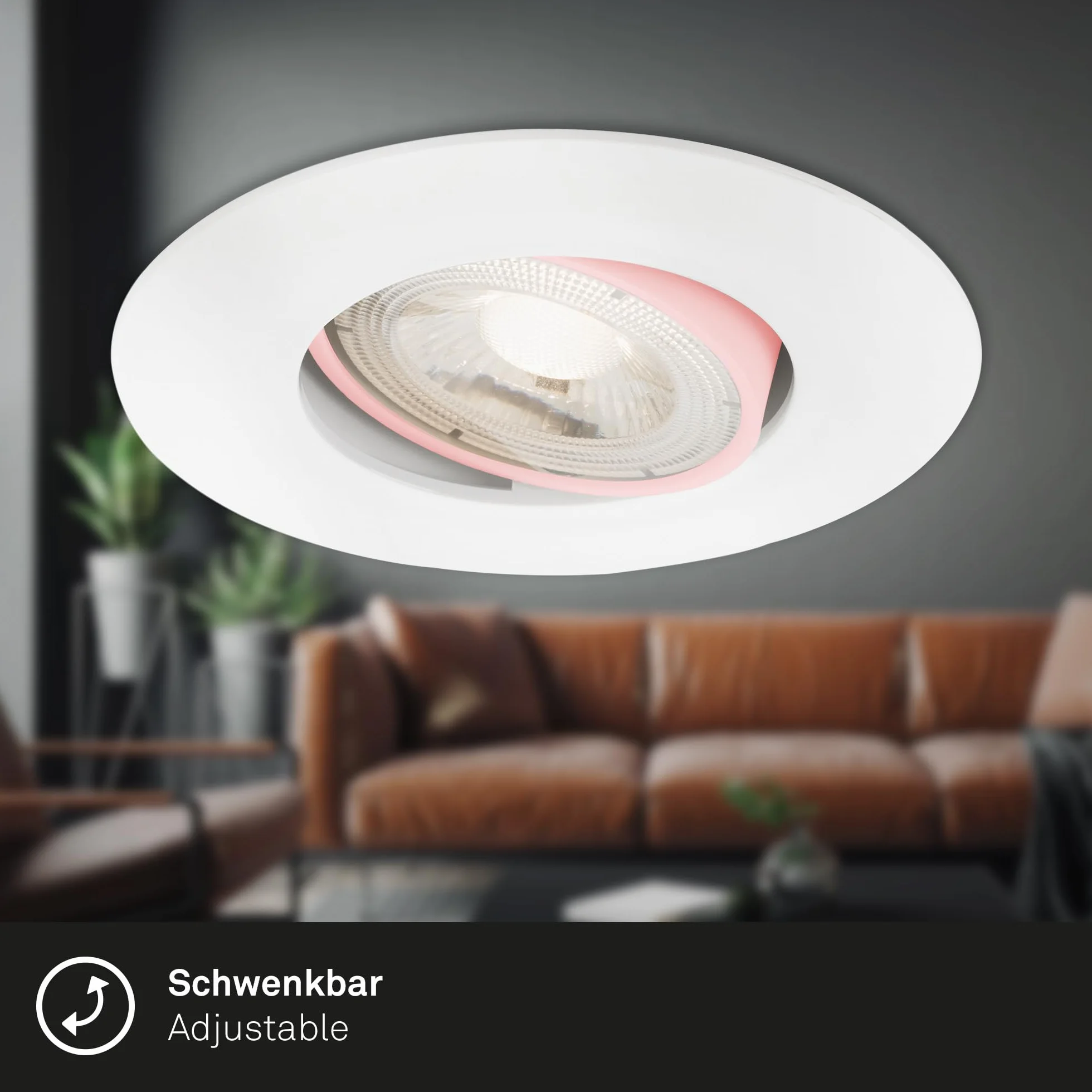 BRILONER - Juego de 3 focos LED empotrables 230V, focos LED baño IP65, focos de techo regulables sin escalonamiento, focos LED, focos de techo, lámpara de baño, blanco, 90x42 mm (DxH)
