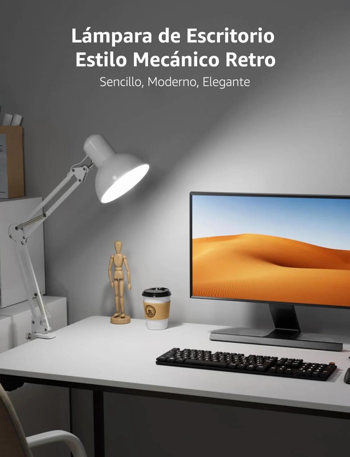 Lepro Lámpara Escritorio LED Industrial con Abrazadera Ajustable, Flexo LED Metal Vintage 40W, E27