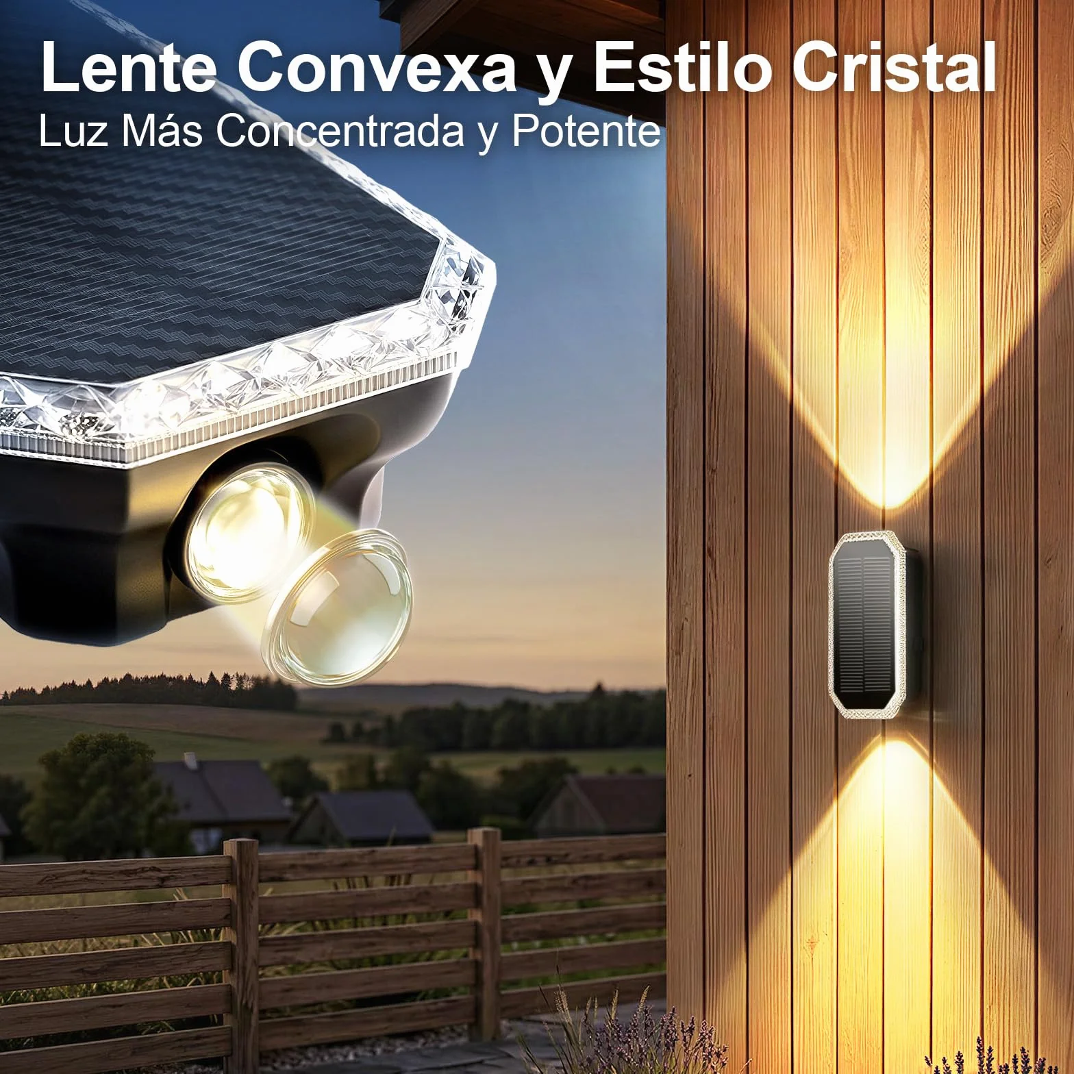 Aplique Solar Exterior Pared IP65 4 Piezas 3000K/4000K/6500K Luz Solar Pared