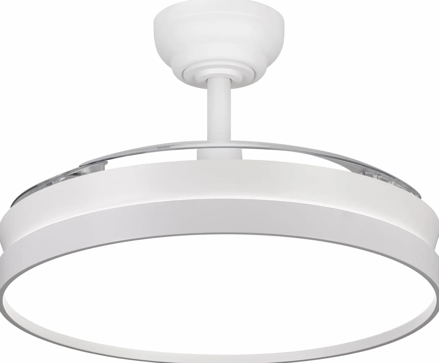 LEDUNI Ventilador de techo Blanco 72W 7590lm Aspas retráctiles Motor DC 30W Luz LED 42W Regulable Mando a distancia