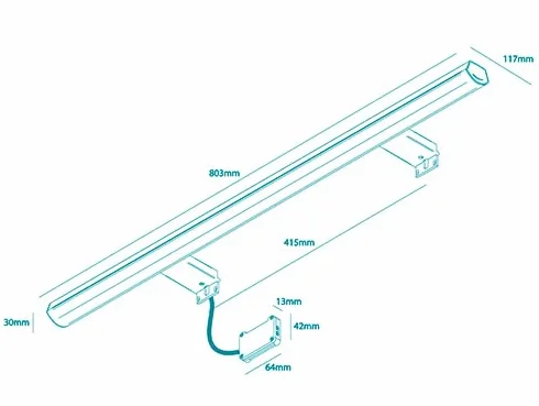 Aplike - Aplique LED Multienganche para Espejo de Baño - Luz Regulable Blanca Neutra (4000K) - 11.6 x 3 x 80 cm | Modelo Sky
