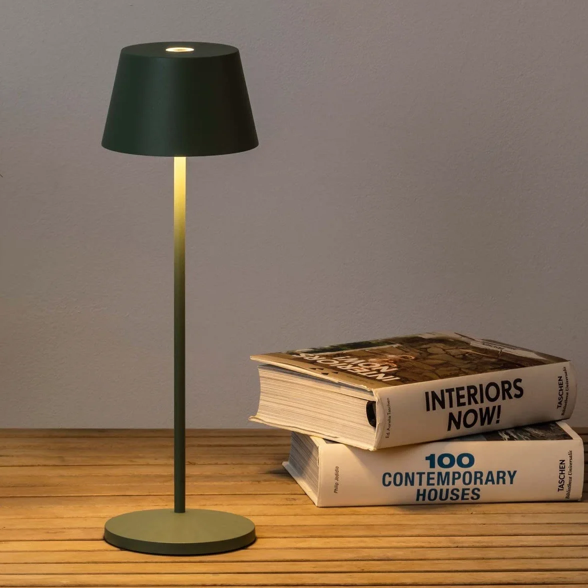 SAVINA, Lámpara Portátil, Verde, Interior y Exterior, LED 2.2W Regulable, Batería Recargable 9 Horas, IP65