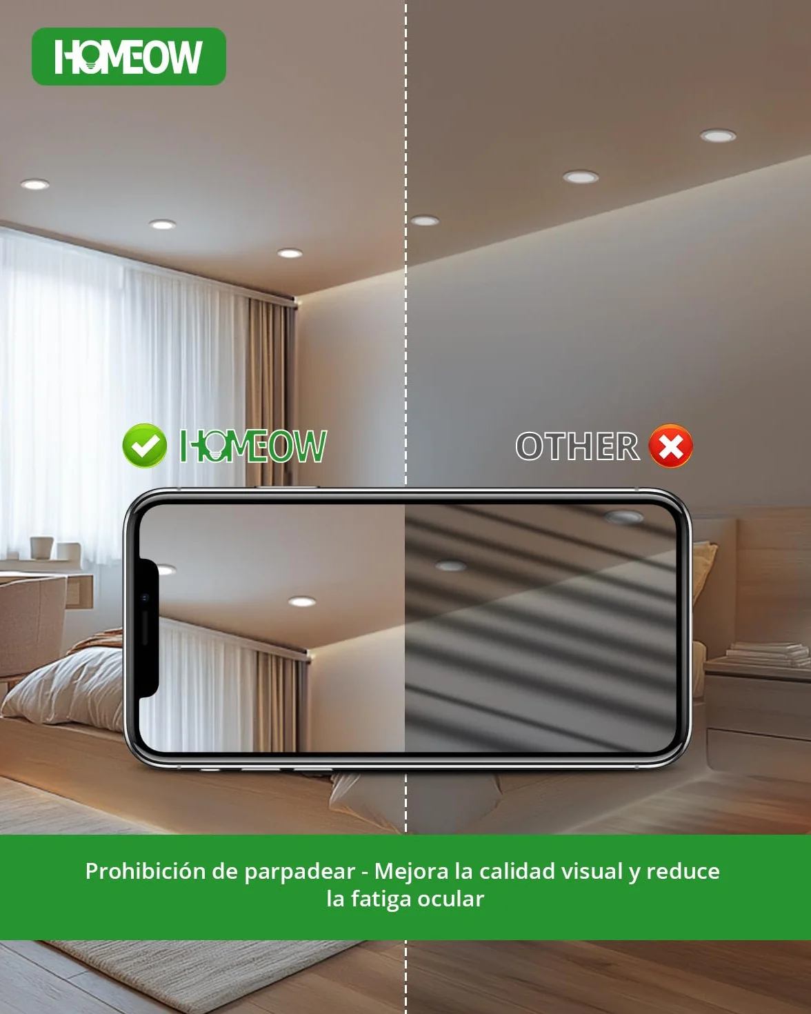 HOMEOW Downlight LED Techo Empotrable 7W 230V IP44 4000K Blanco Neutro 118mm