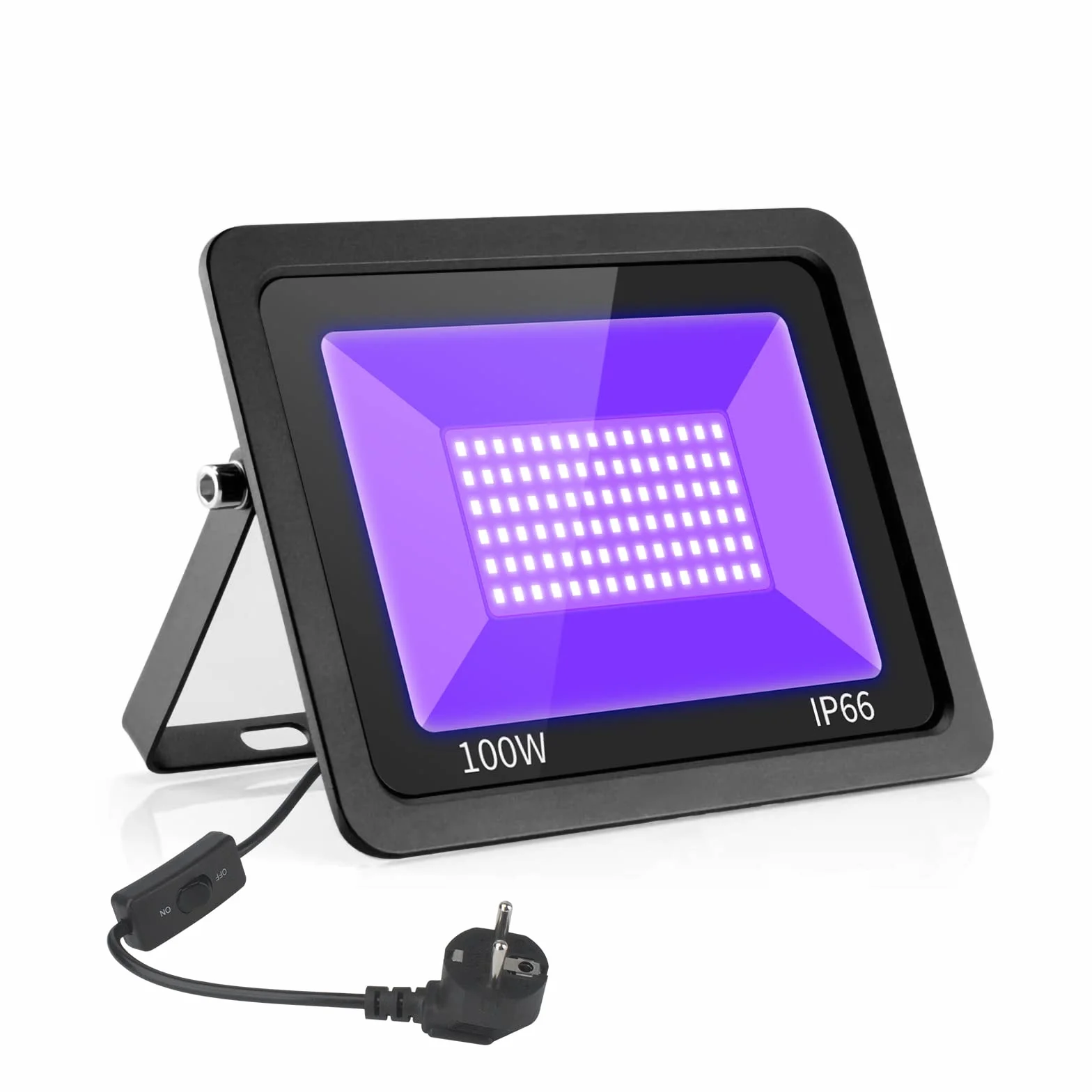 UV Luz negra LED Eleganted 100W LED decorativa violeta Etapa,IP66 Impermeable UV-A 395-400nm Luz de inundación de longitud para fiesta, DJ, escenario entretenimiento