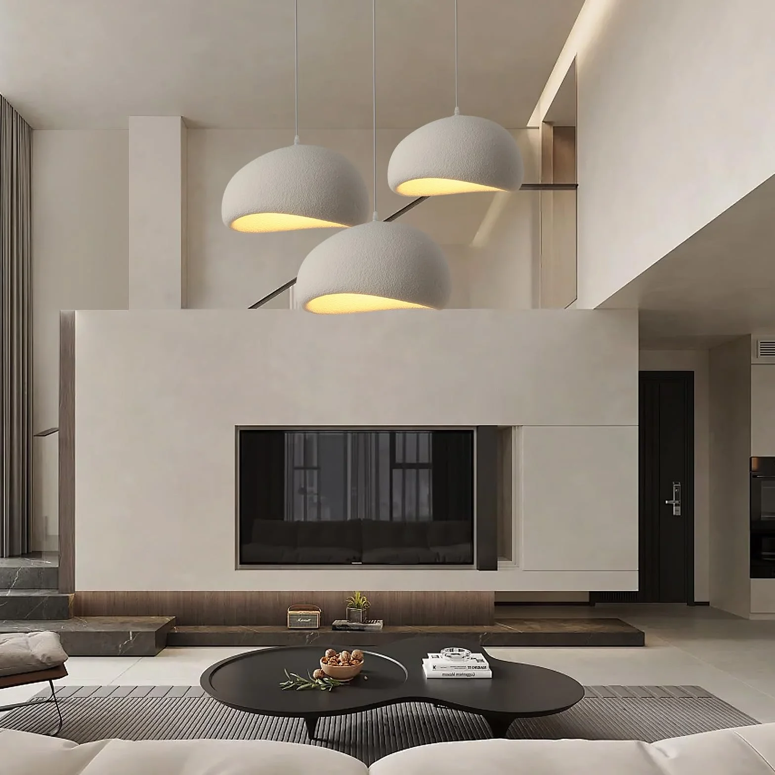 Lámpara colgante Wabi-Sabi E27 30 luces nido de pájaro japonesa