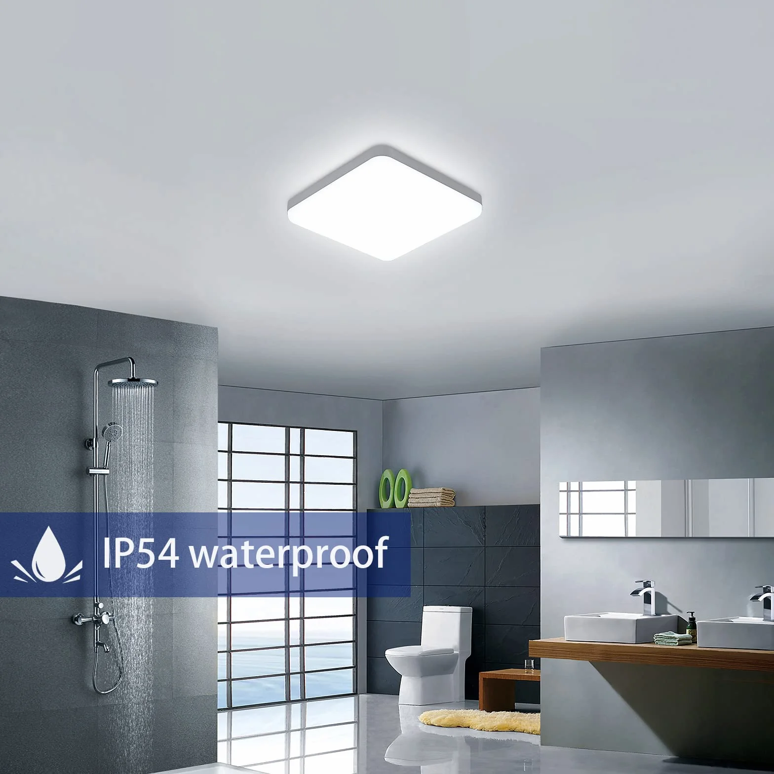 Plafon LED Techo 32W IP54 3600LM 6500K Blanco frío 25cm