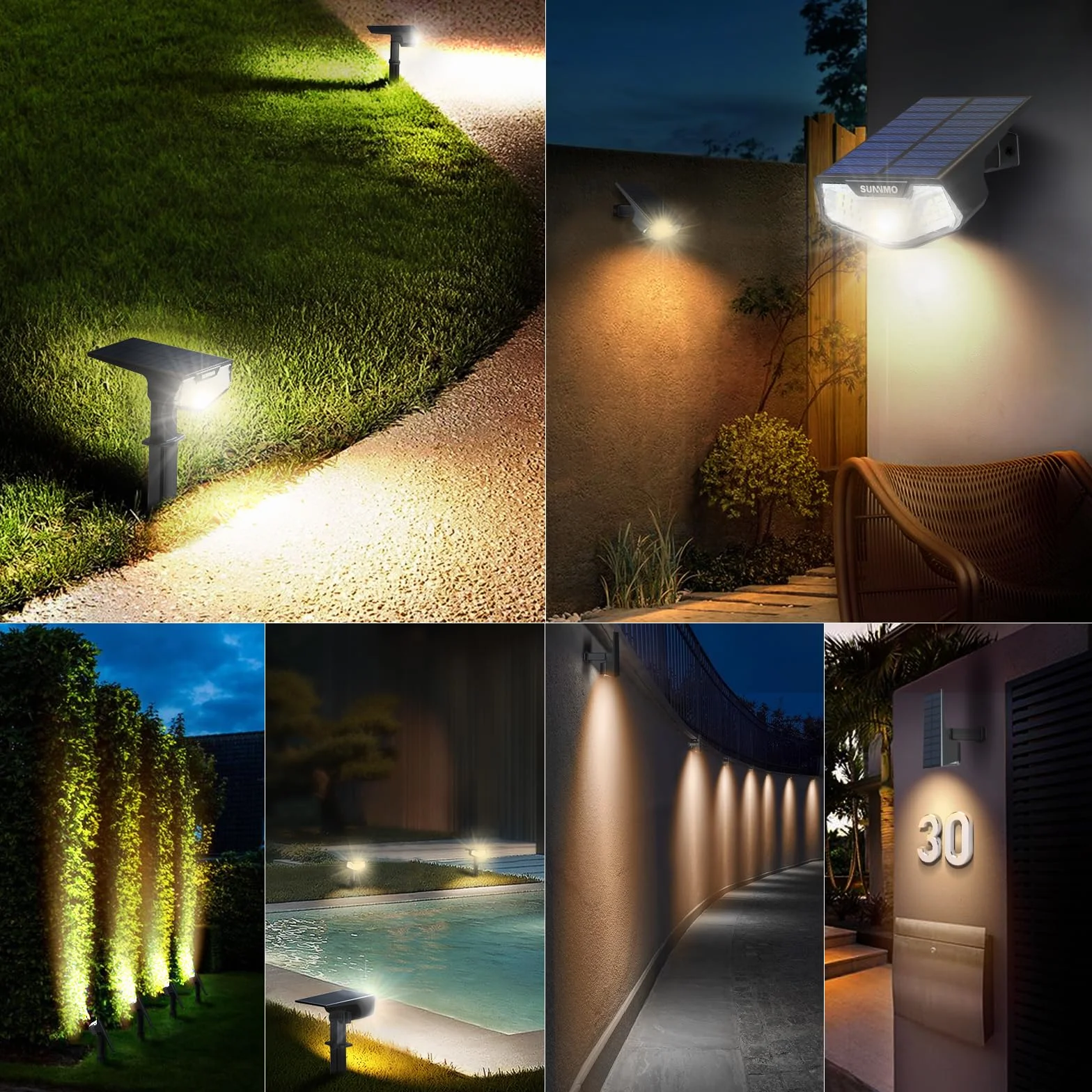 Luces Solares LED Exterior Jardin 4 Piezas 32LED 3 Modos IP65 Impermeable Luz Cálida