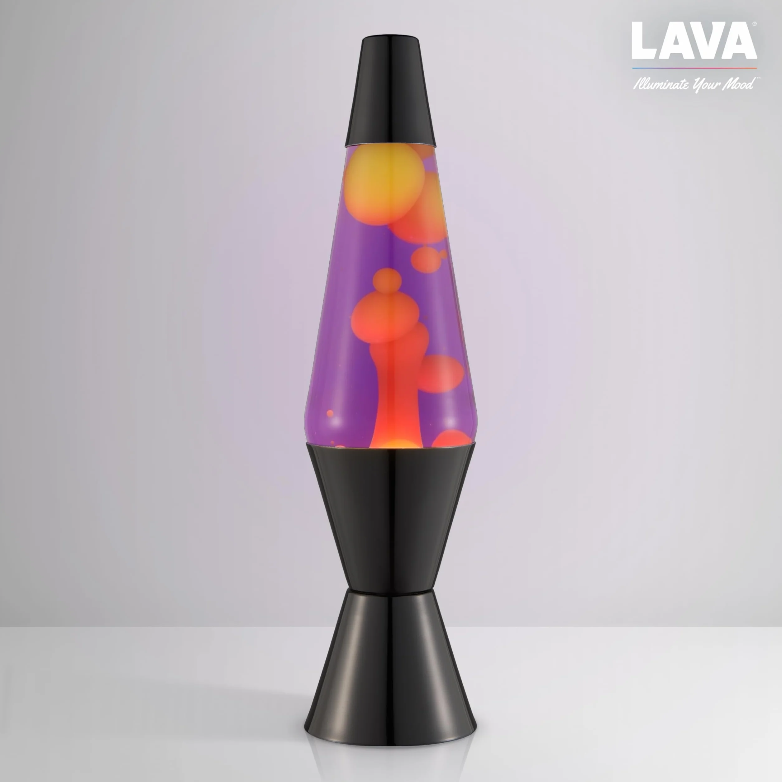 LAVA Lámpara Lava 14,5 pulgadas cera amarilla líquido morado original