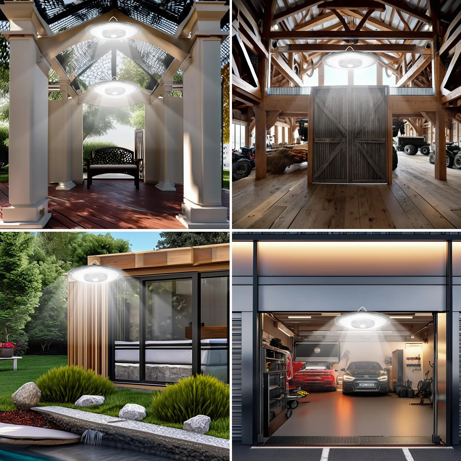 CREATESTAR Lámpara Solar Colgante 3000LM, Luz Solar Exterior con Mando a Distancia, IP65 Impermeable Luces Solares Colgantes con Cable de 3M para Pérgola Terraza y Balcón