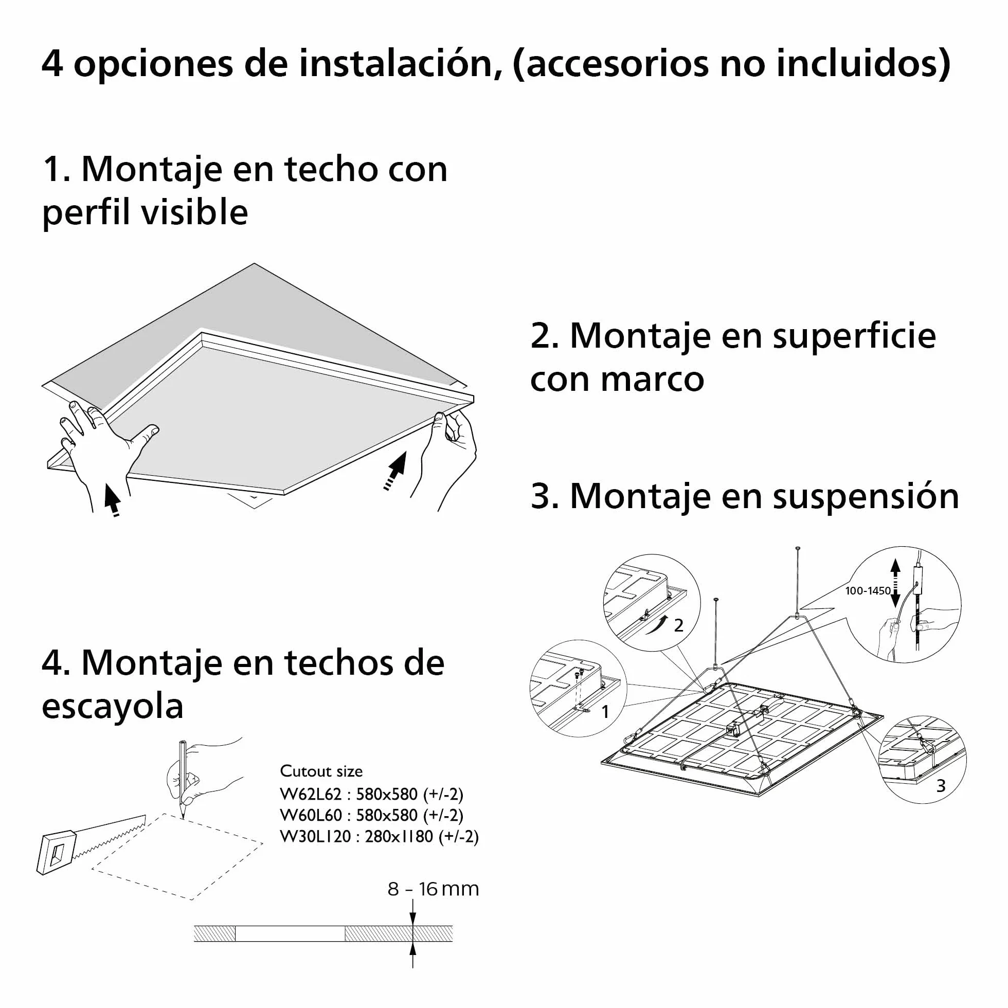 Philips Panel LED empotrable ProjectLine 15W 4000K 1200 lm 30x30cm