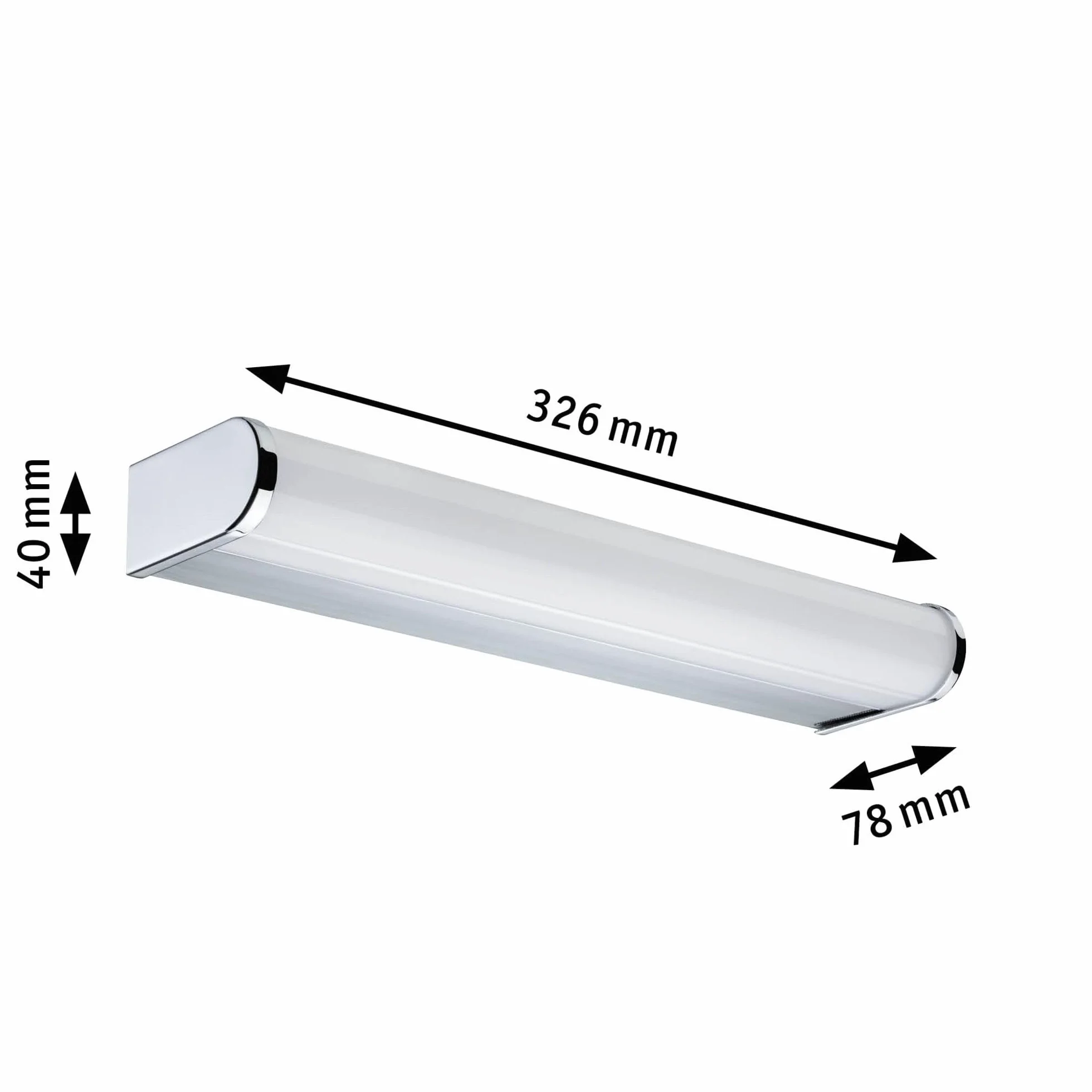 Paulmann 70879 Aplique LED Arneb incl. 1x9 W IP44, lámpara de techo, cromo, lámpara de baño, aluminio, acrílico, luminaria para espejo 3000 K