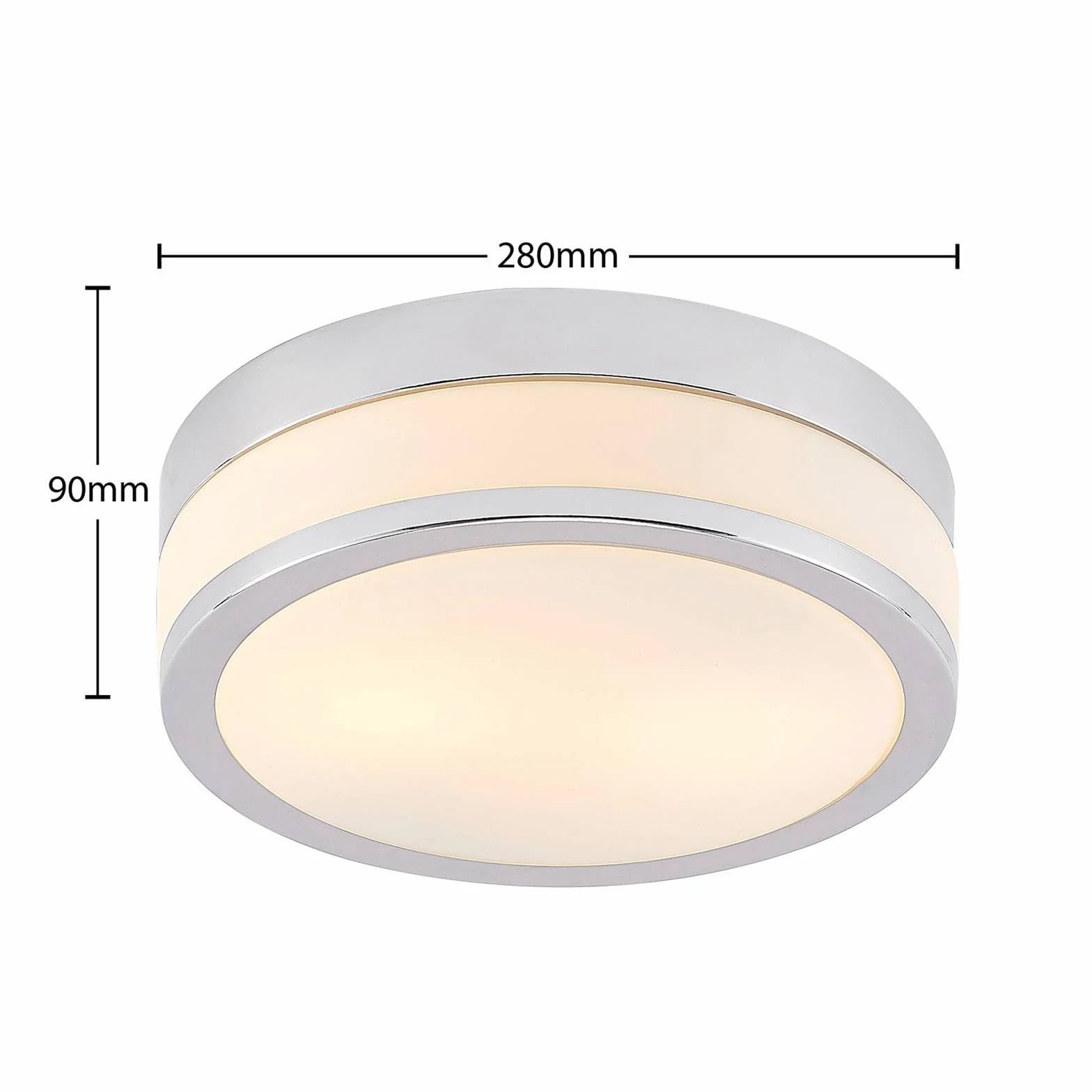Lindby Lámpara de techo Flavi Plateado Vidrio 2 llamas E27 para Cuarto baño