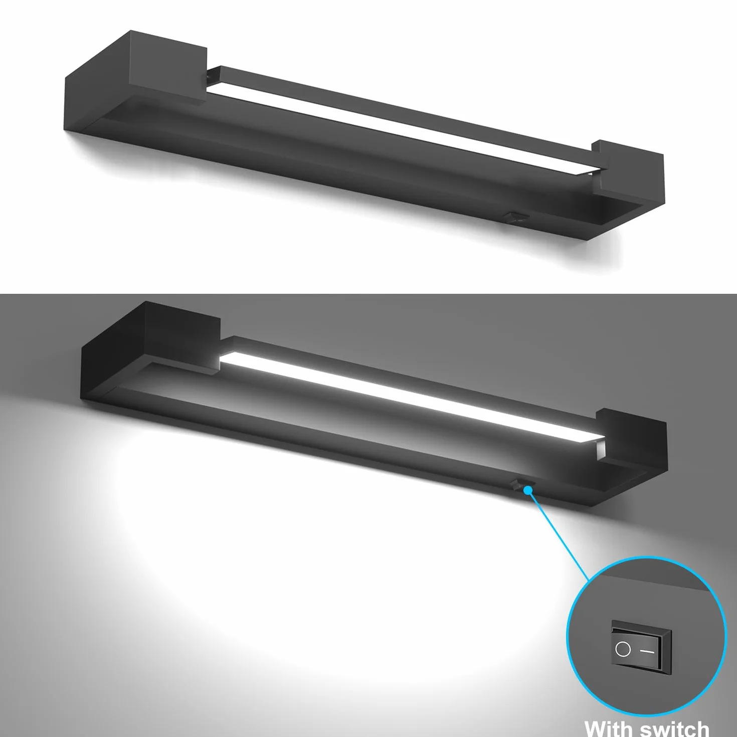 Lampada da Specchio Bagno LED 61cm Girevole 180° 24W 2400 Lumen IP44 Bianco Freddo 5000K