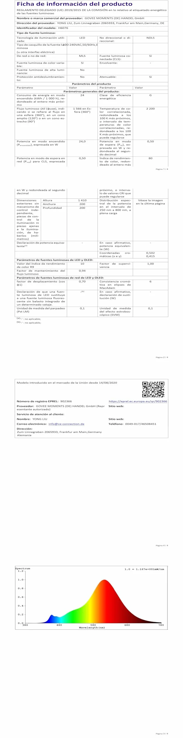 Govee Lámpara de Pie RGBIC LED 16 Millones de Colores 61 Modos de Escena Sincronización Musical Alexa Google Assistant Matter