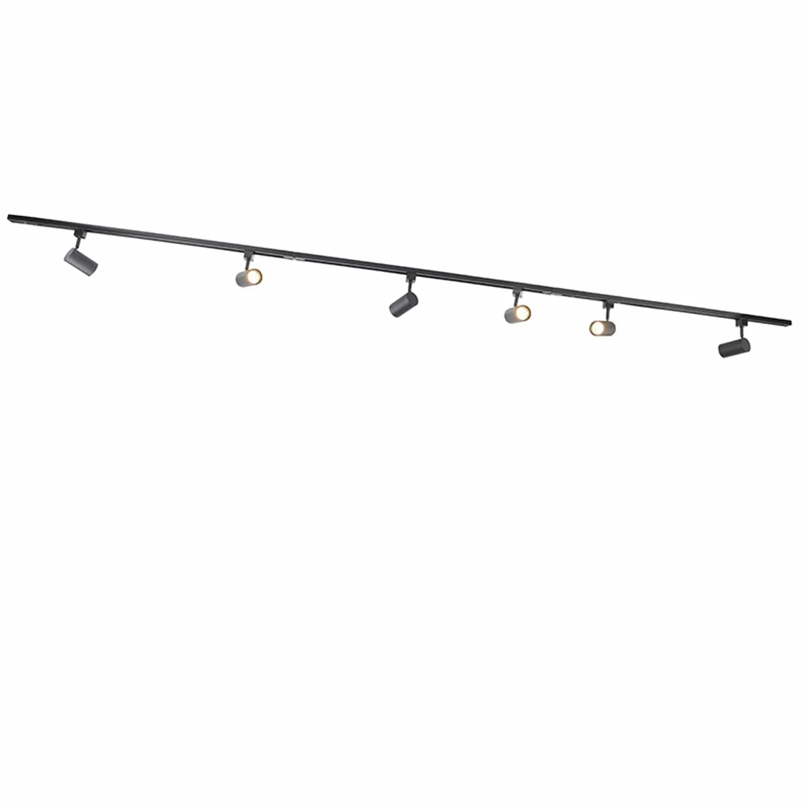 QAZQA Moderno railsysteem 6 spots zwart 1-fase 300cm LED Max 6x50W
