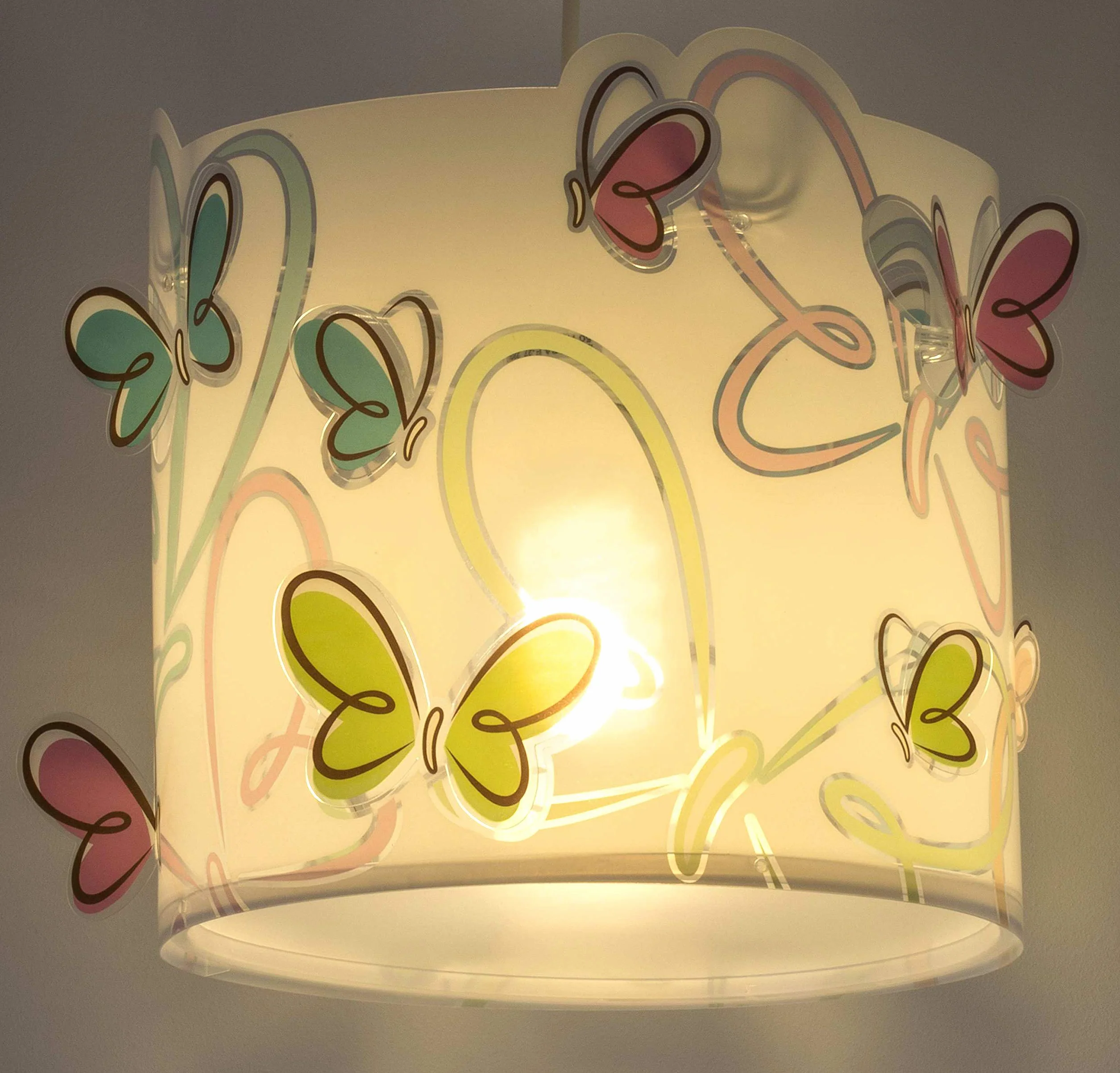 Dalber Lámpara Infantil de Techo Mariposas Butterfly E27 Multicolor