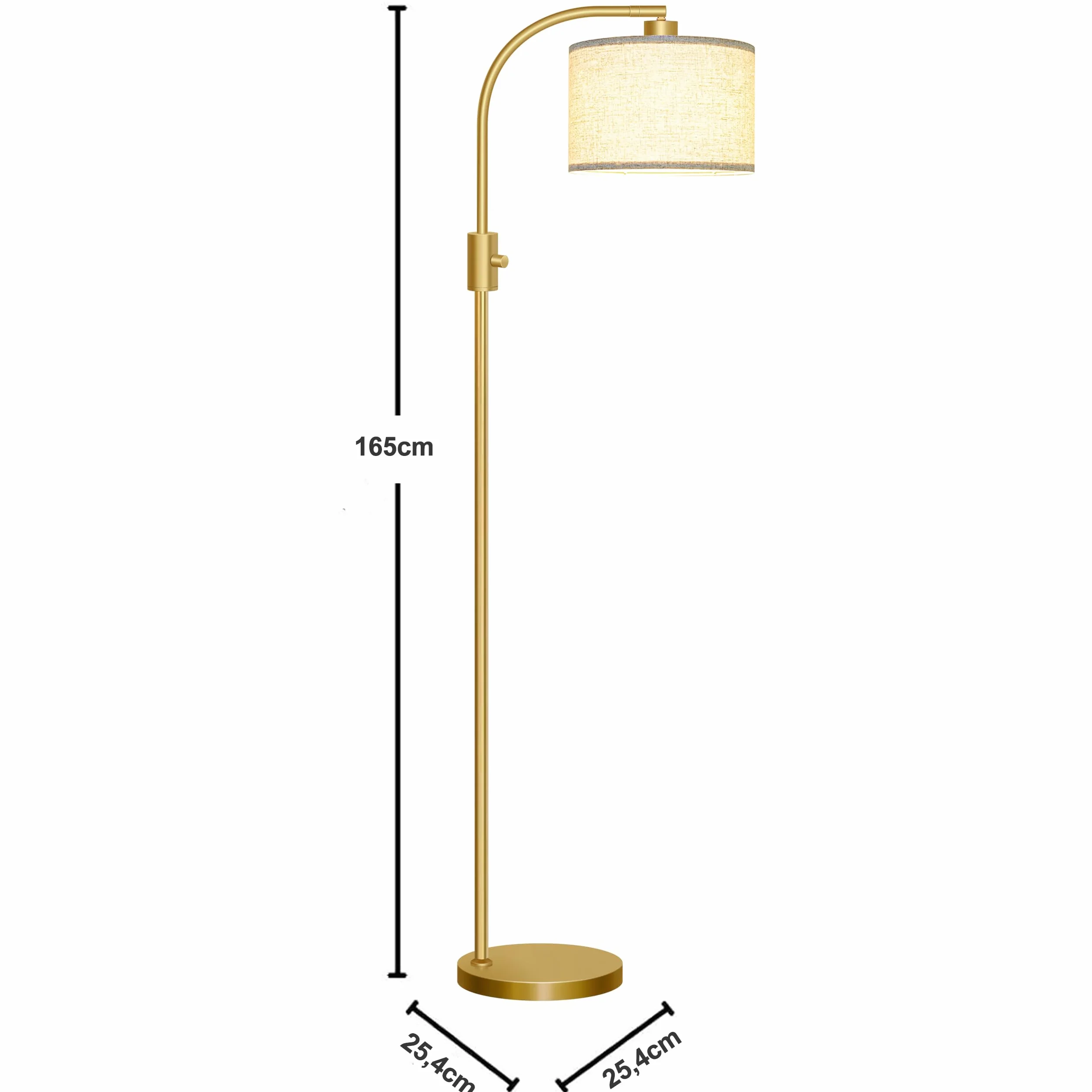 Nintiue Lámpara de pie regulable 1200 lúmenes LED 165cm arco con pantalla ajustable