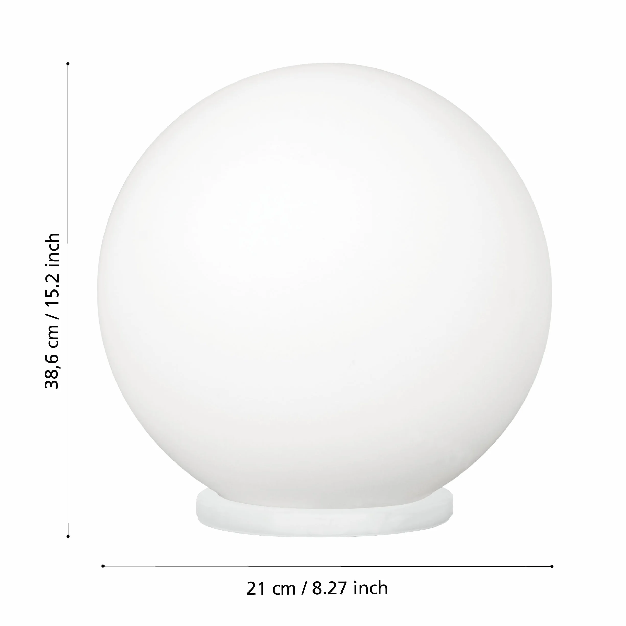 Eglo Rondo lámpara de mesa cristal opalino blanco mate E27 con interruptor