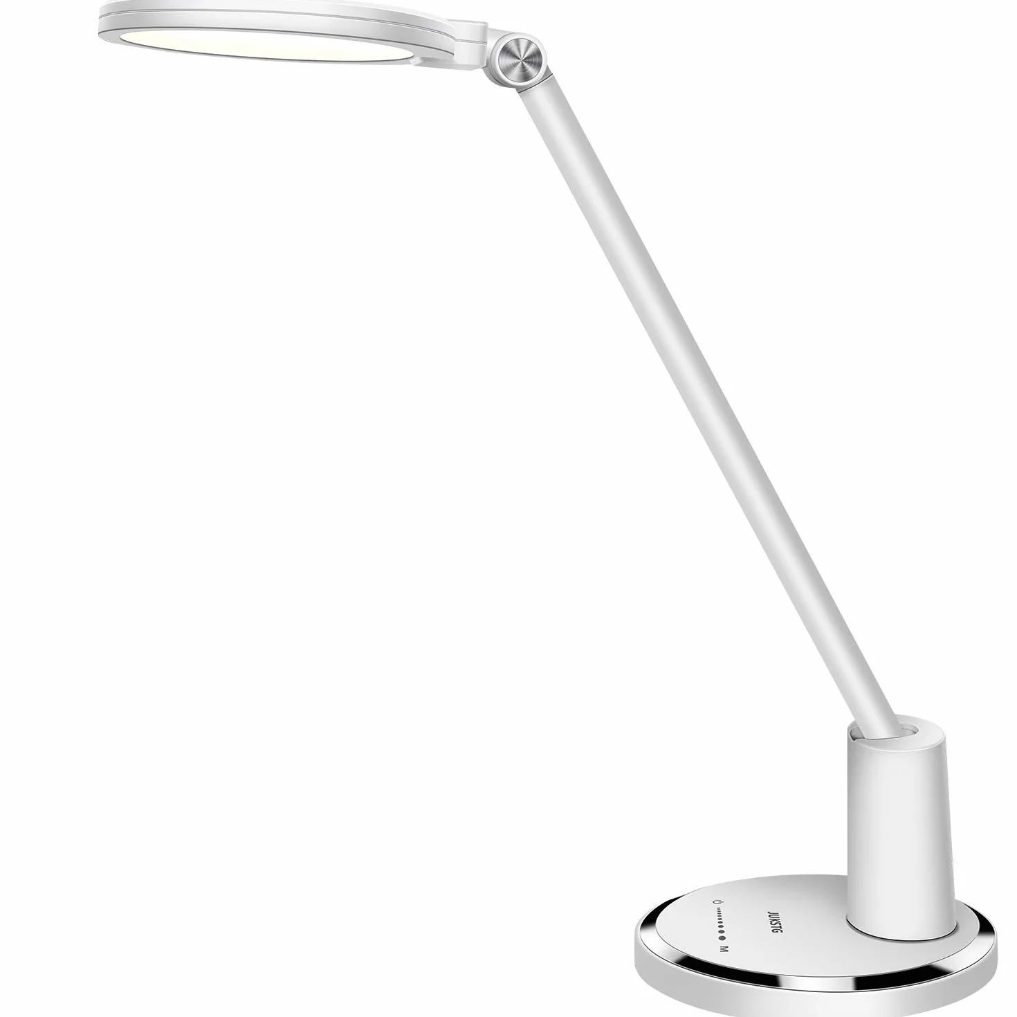 Lámpara de escritorio LED, 12W Lámpara de mesa de oficina Control táctil regulable 10 Brillo 5 niveles de color Protección ocular Lámparas de mesa Lámpara de noche(blanco)