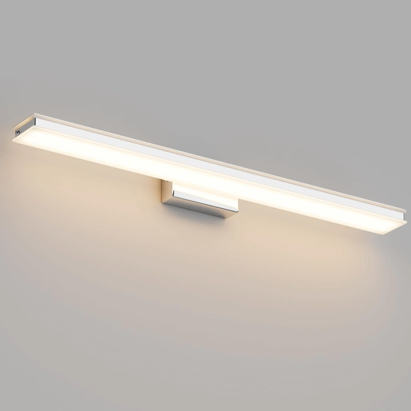 Klighten Luz Espejo Baño LED 60cm 20W 2000LM Apliques Moderno 110-240V 3000K Blanco Cálido Cromo