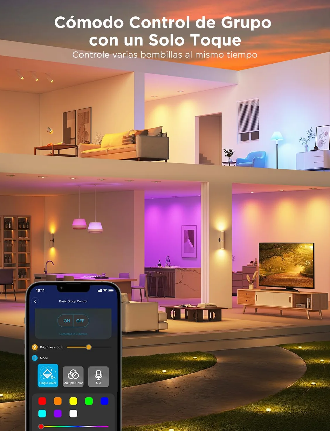 Govee Bombilla Inteligente GU10, Bombilla LED GU10 WiFi RGBWW Compatible con Matter, Alexa y Google Home, Lampara LED 400LM 16 Millones de Colores Regulable Sincronización de Música, Paquete de 4