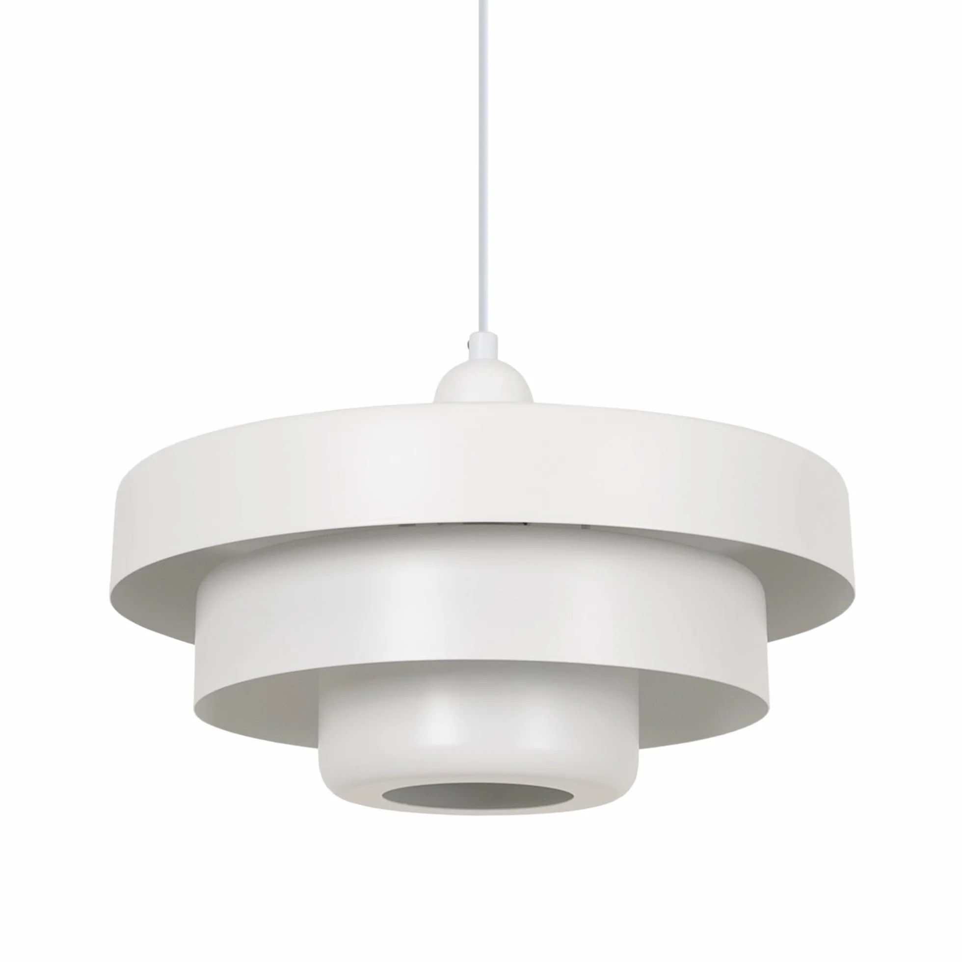 BARCELONA LED Lámpara Colgante MACARRON Blanco 3 Niveles Metal Hierro Estilo Bauhaus E27