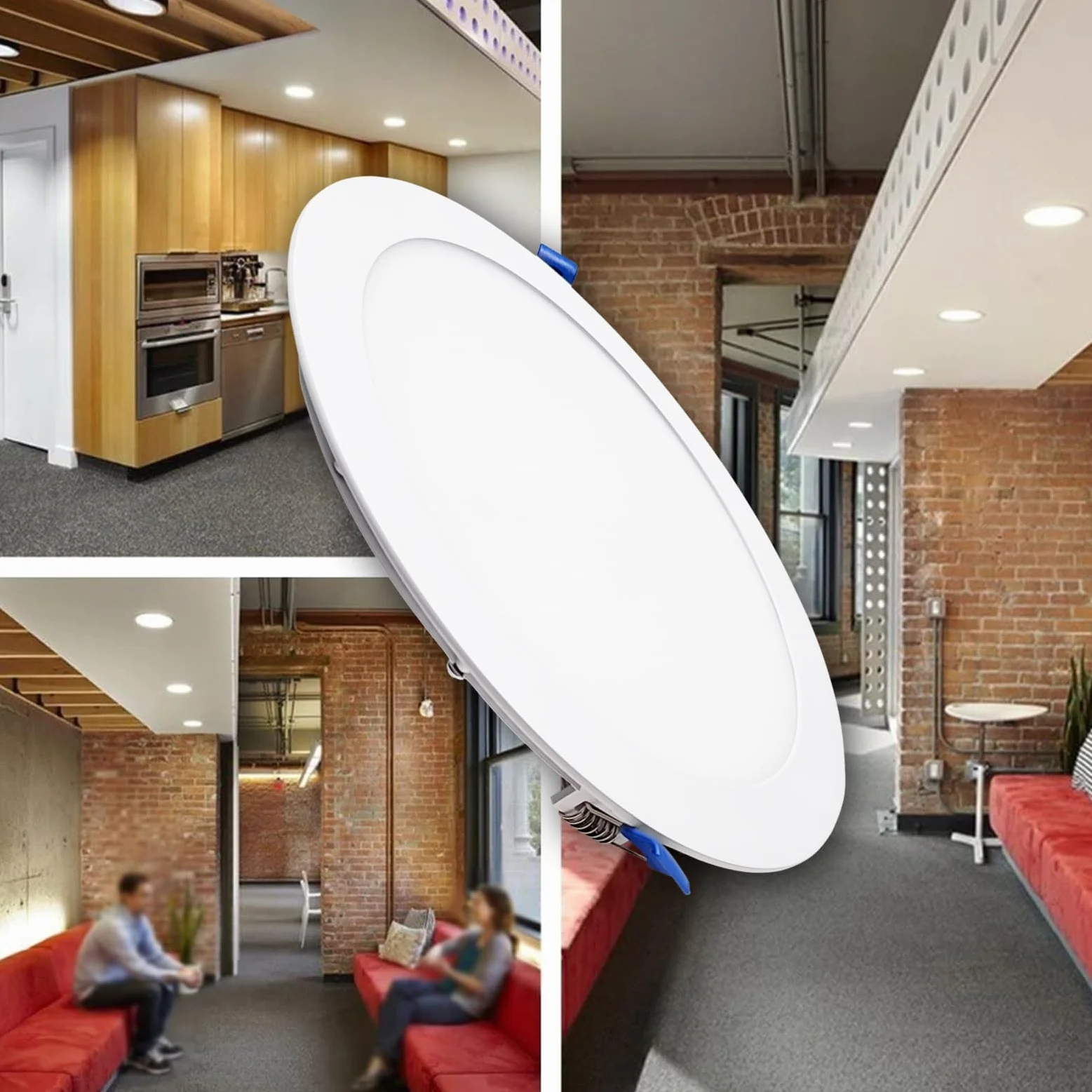 LED ATOMANT Pack 10x Downlight LED Panel Extraplano Redondo 220mm 20W CCT 1800 Lumenes Driver Incluido