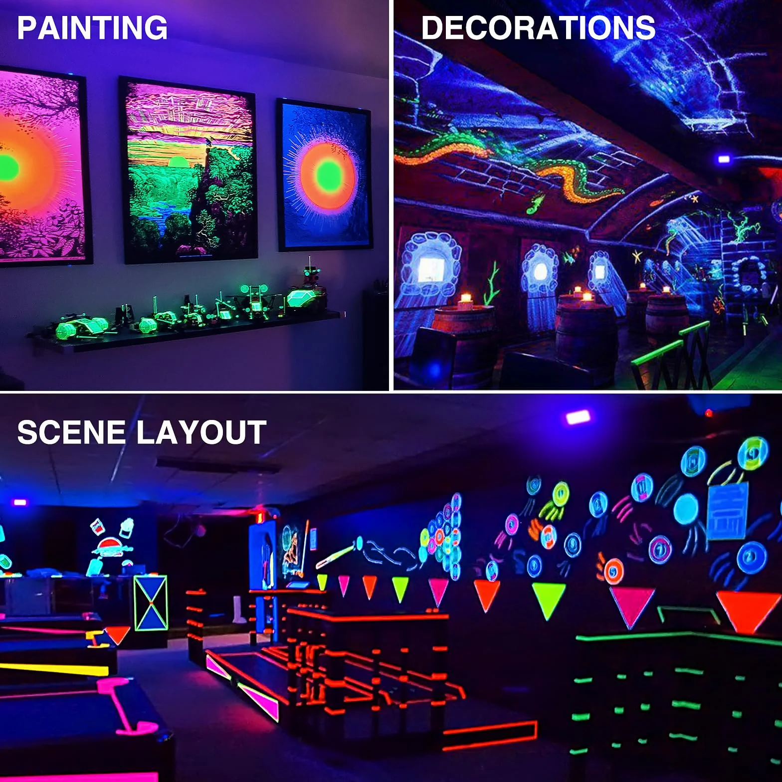 Onforu 2 Pack 30 W Luz UV, Foco UV Ultravioleta, Luz Negra Impermeable IP66, Fluorescente Lámpara de Escenario Blacklights para Halloween Bar Club DJ Discoteca Fiesta Pinta Corporal Gimnasio