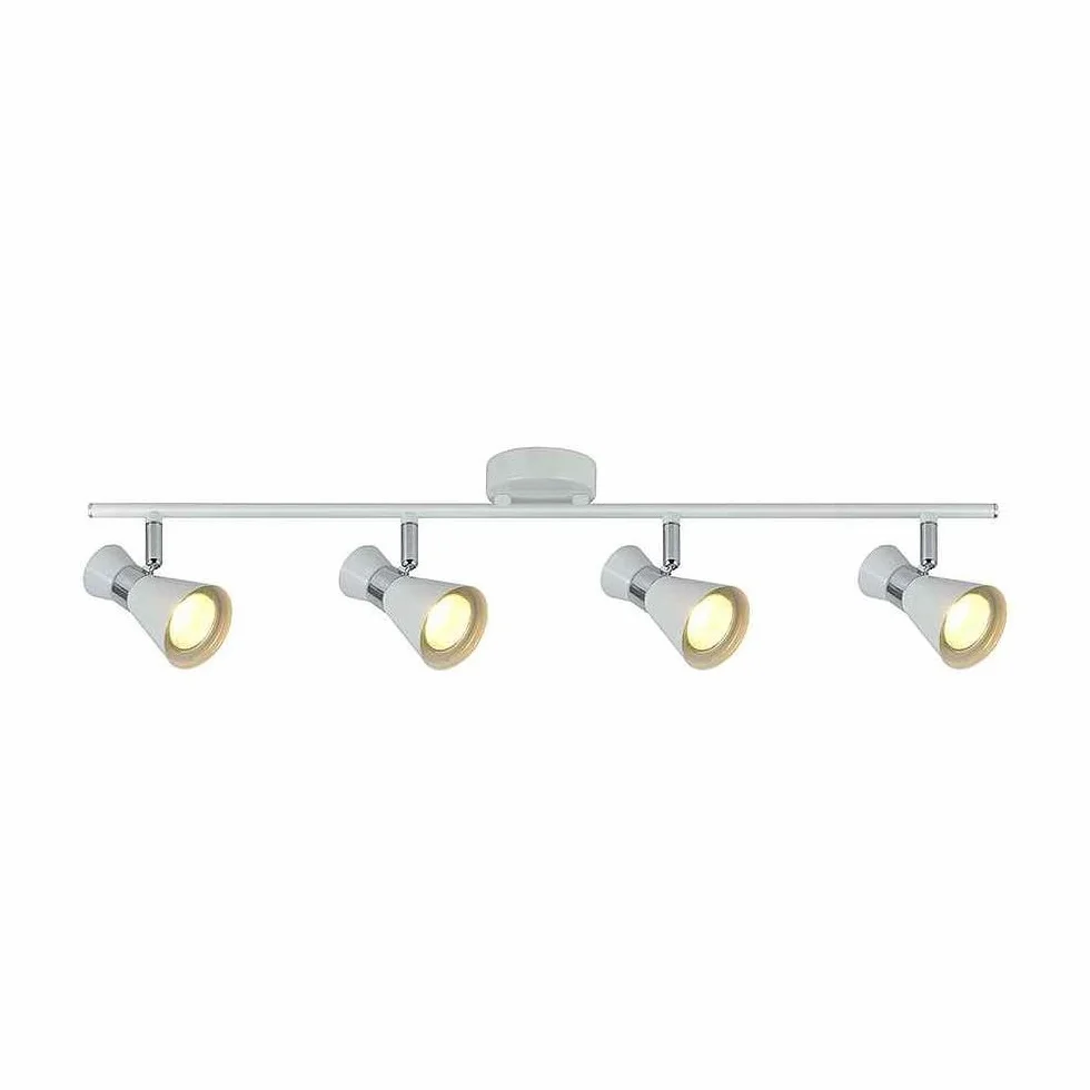 FABRILAMP Novedad Regleta MAXIMO 4 focos para baño, blanco-cromo