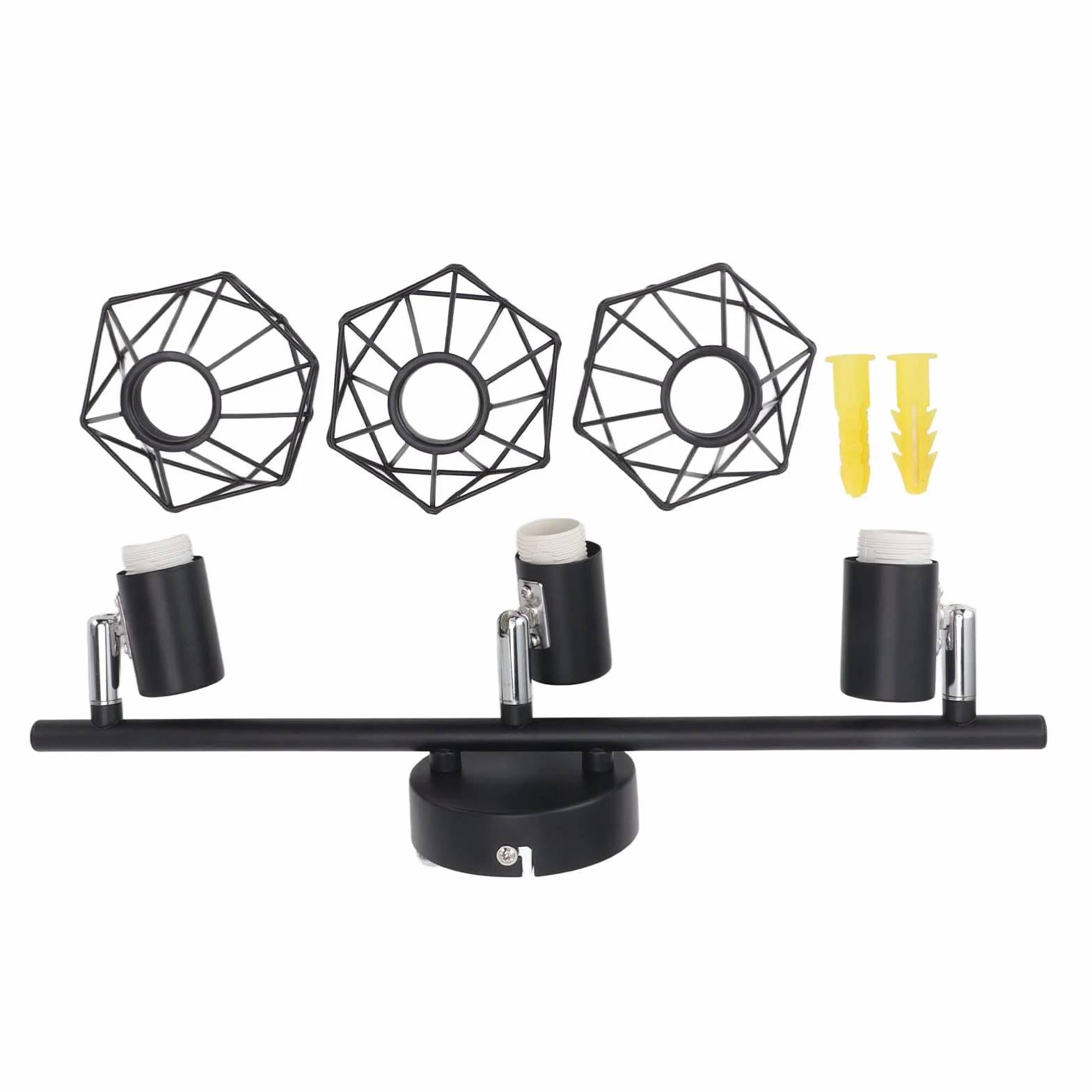 Annadue Kit de Iluminación de Riel de 3 Luces LED Giratorio, Foco de Techo Negro Mate Regulable para Cocina Sala de Estar