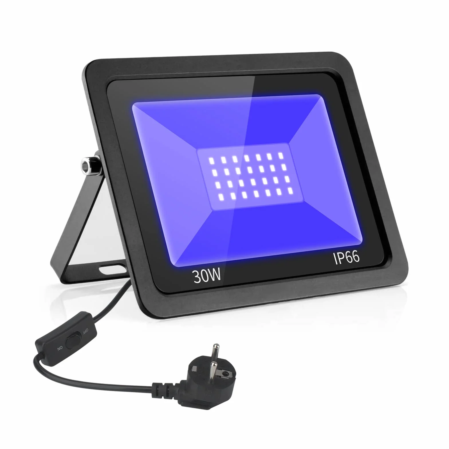 Eleganted Foco UV 30W, UV Luz Negra 365nm Inundación, Foco UV Ultravioleta Luz Fluorescente Lámpara de Escenario para Bar Club DJ Discoteca Fiesta KTV Pinta Corporal Gimnasio Halloween