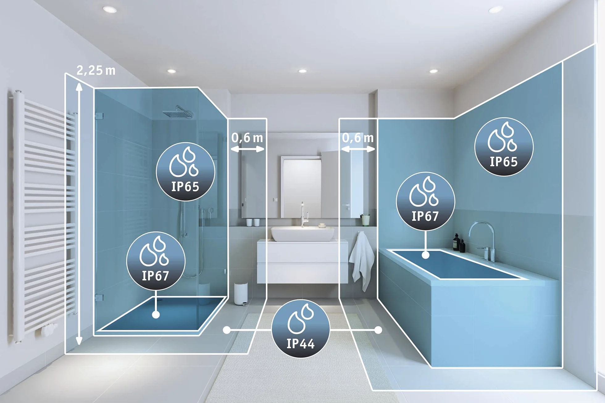 Paulmann 71063 Aplique Selection Bathroom Gove IP44 G9 230 V máx. 3x20W regulable, cromo, satinado, luminaria de baño
