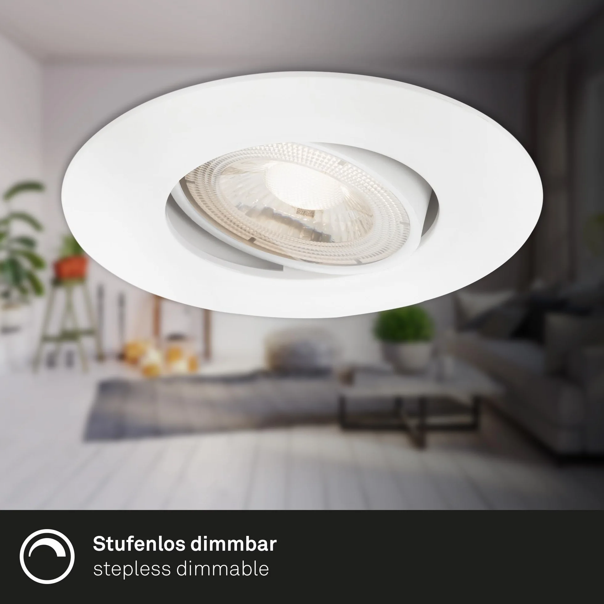 BRILONER - Juego de 3 focos LED empotrables 230V, focos LED baño IP65, focos de techo regulables sin escalonamiento, focos LED, focos de techo, lámpara de baño, blanco, 90x42 mm (DxH)