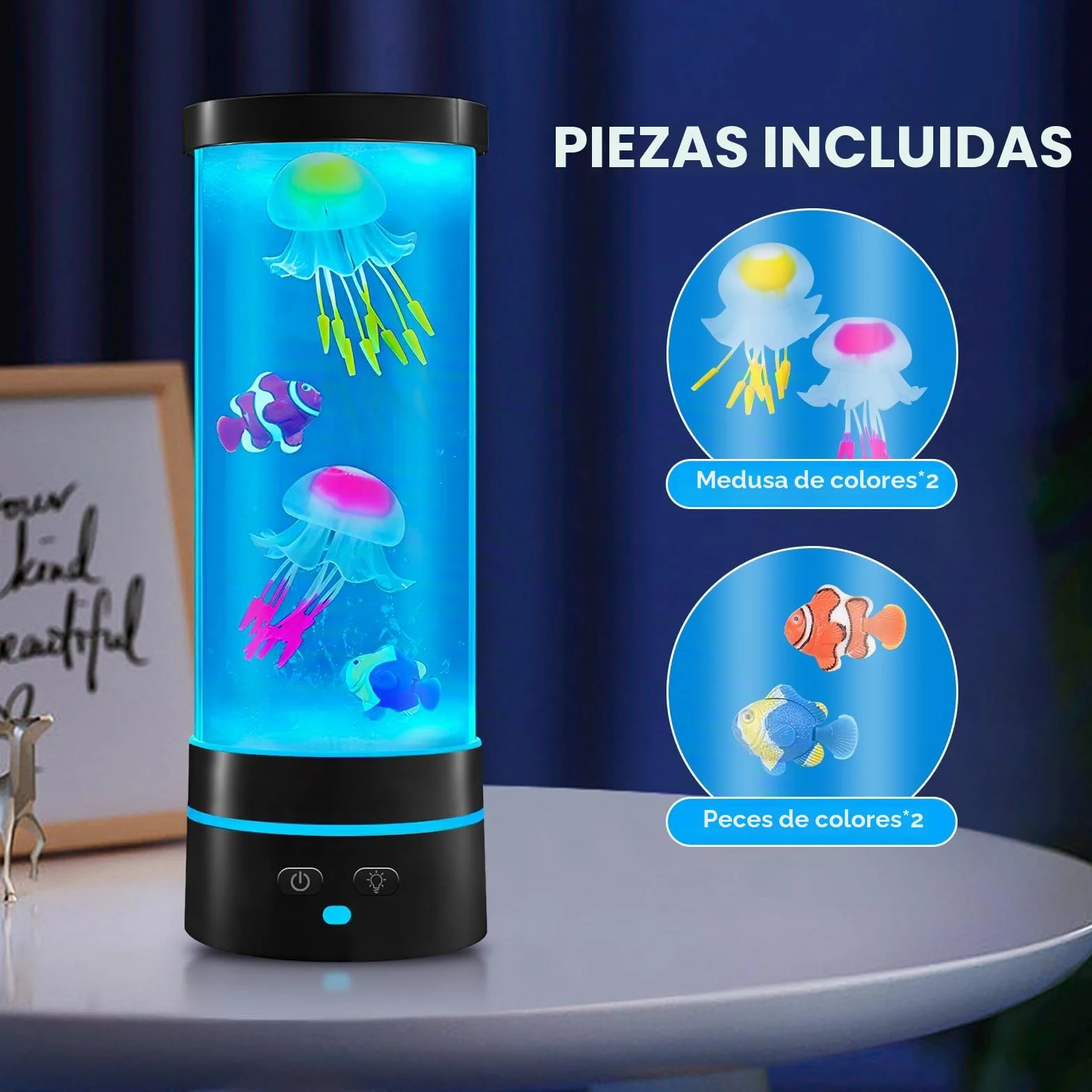 Ambesty Lámpara de Lava Medusas LED 17 Colores con Mando a Distancia