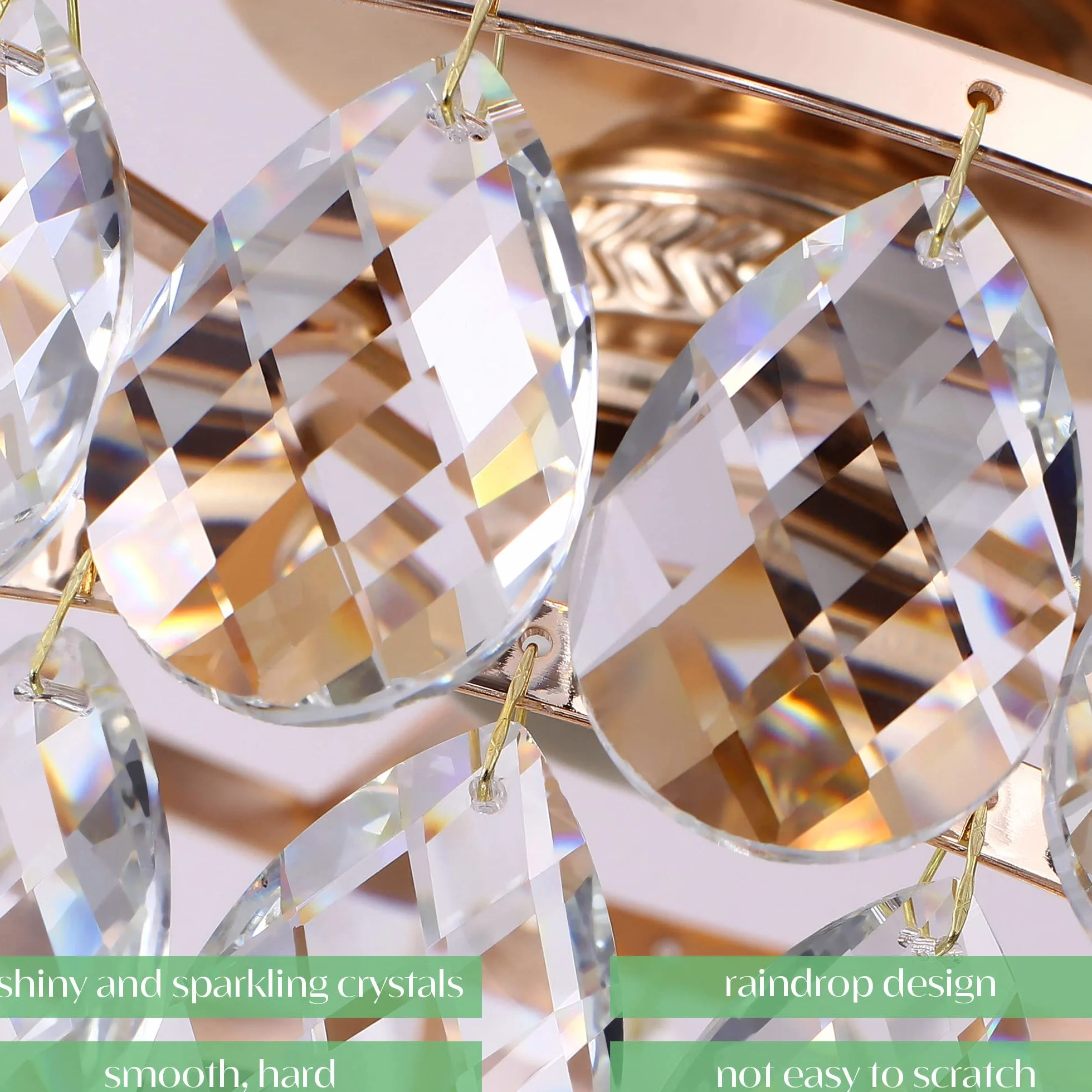 Mini Lámpara De Techo De Cristal Pequeña, Moderna Para Pasillo, Accesorios De Iluminación De Techo, Lámpara De Araña Salón (Oro)