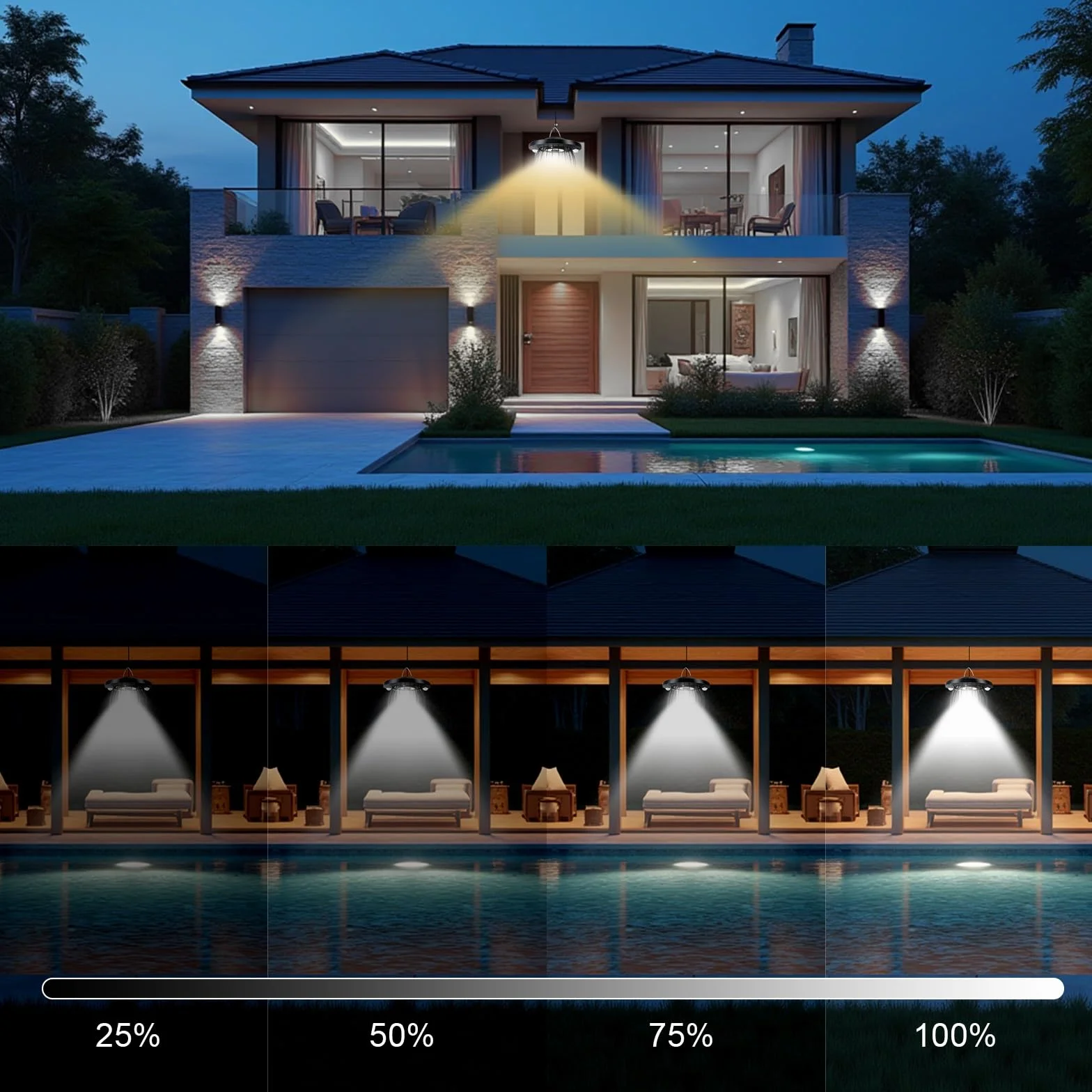 CREATESTAR Lámpara Solar Colgante Exterior, Luz Solar Exterior con Mando a Distancia, IP66 resistentes al agua, Lámparas Colgantes Solares para Jardín Terraza Patio Garaje Balcón Pabellón