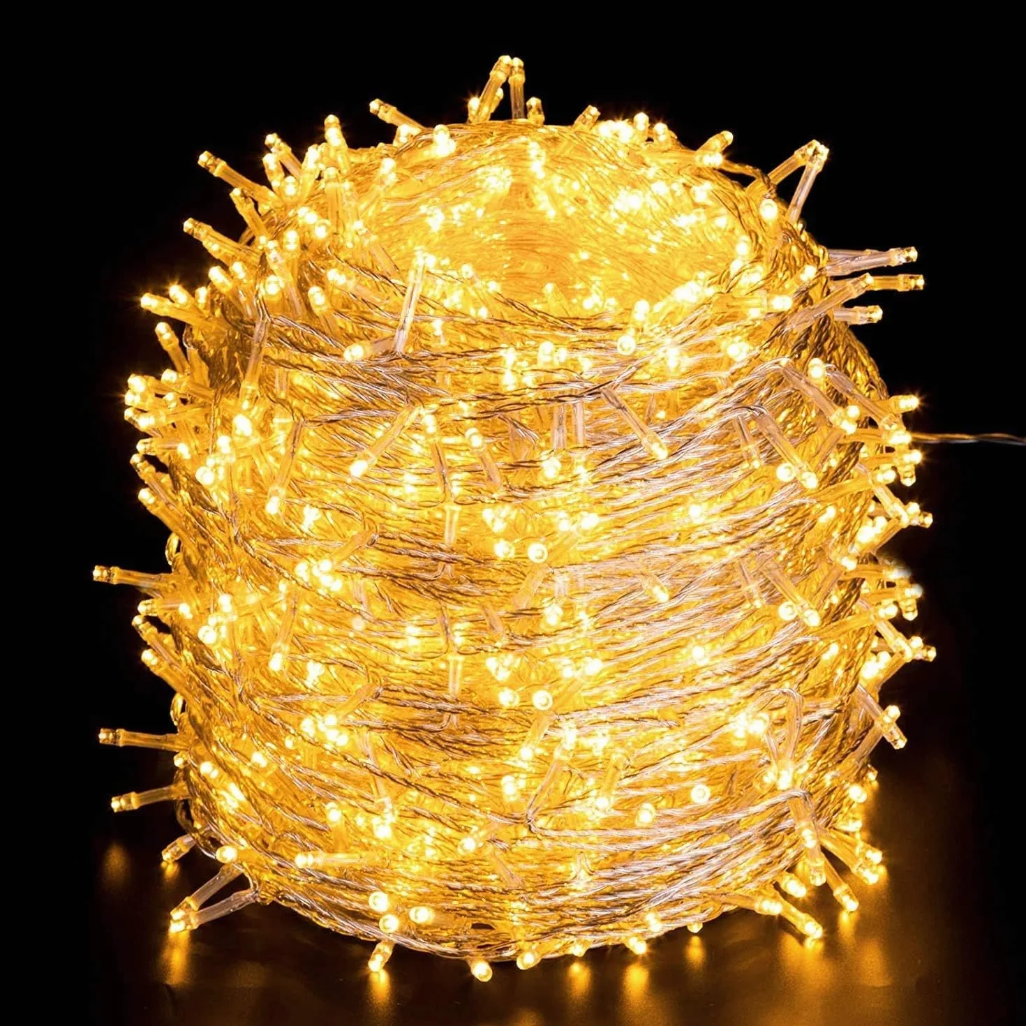 Quntis Luces Navidad Exterior 100M 1000LEDs Blanco Cálido IP44 8 Modos Función Memoria Cadena Luz Decoración