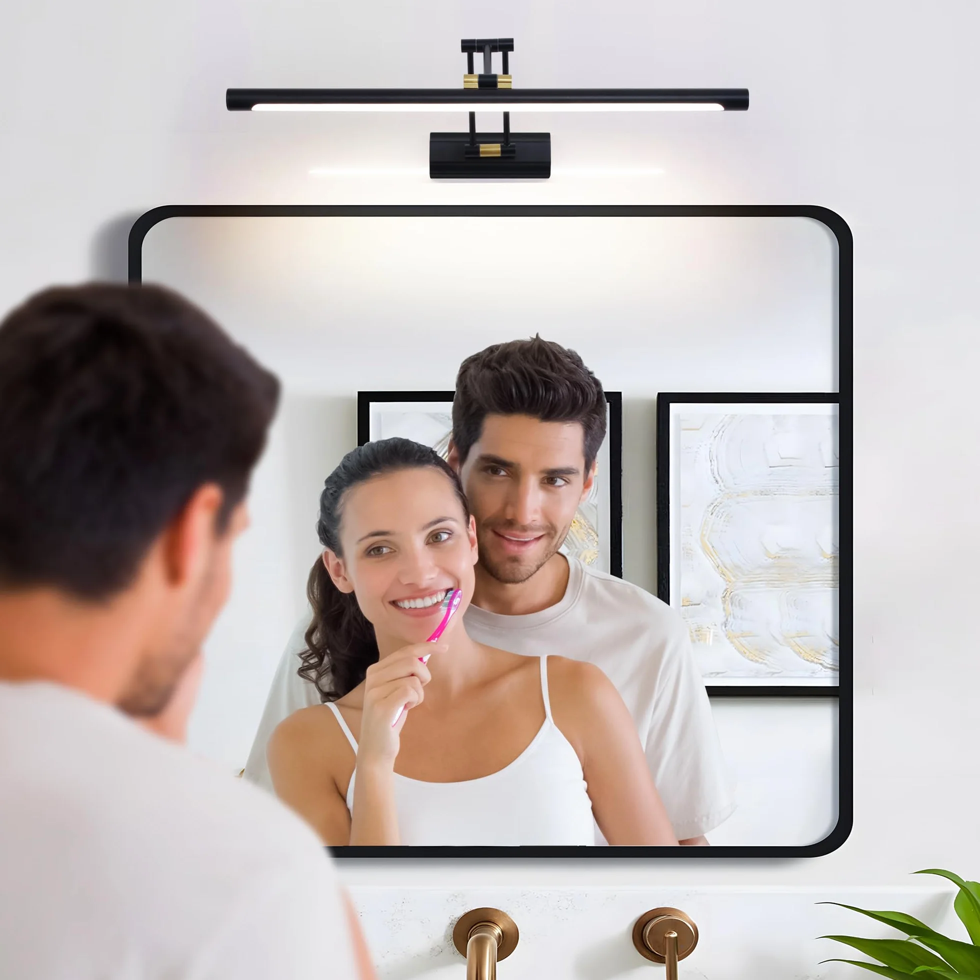 LED Luz de Espejo de Baño 12W 57CM, Iluminación Interior para Armario, Cuadro y Maquillaje - 4000K IP44