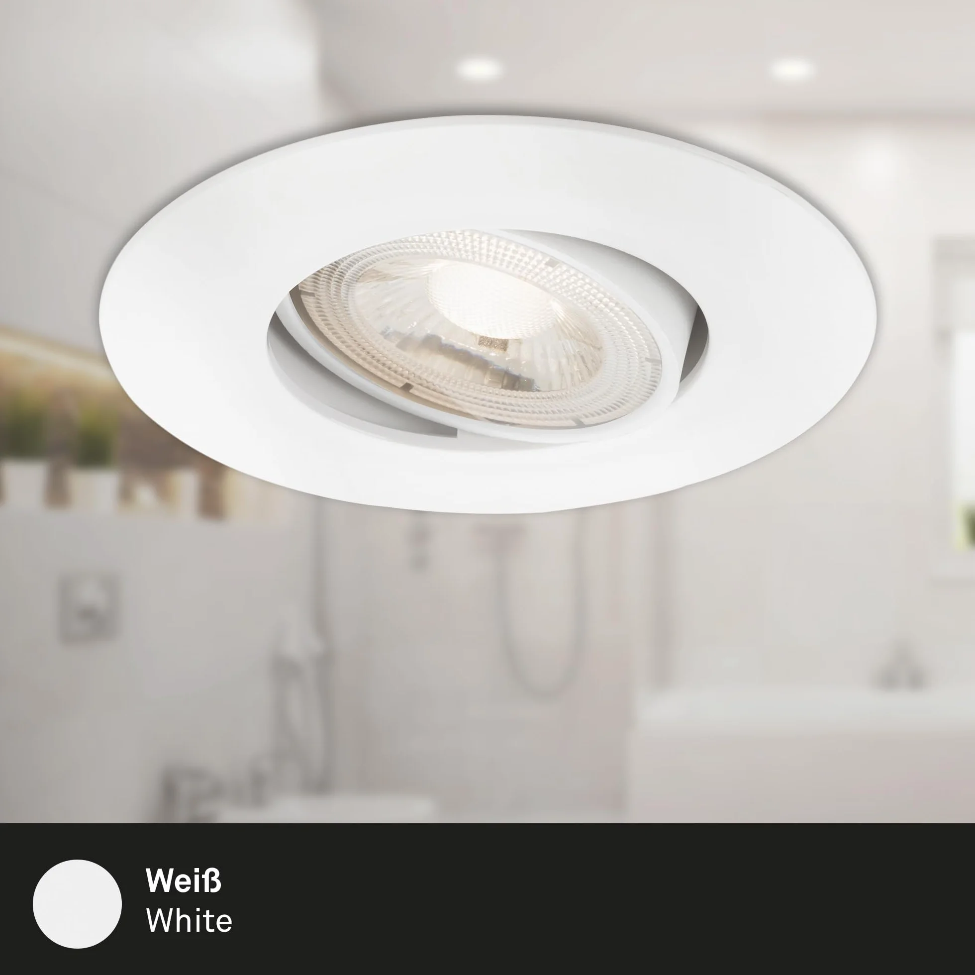 BRILONER - Juego de 3 focos LED empotrables 230V, focos LED baño IP65, focos de techo regulables sin escalonamiento, focos LED, focos de techo, lámpara de baño, blanco, 90x42 mm (DxH)
