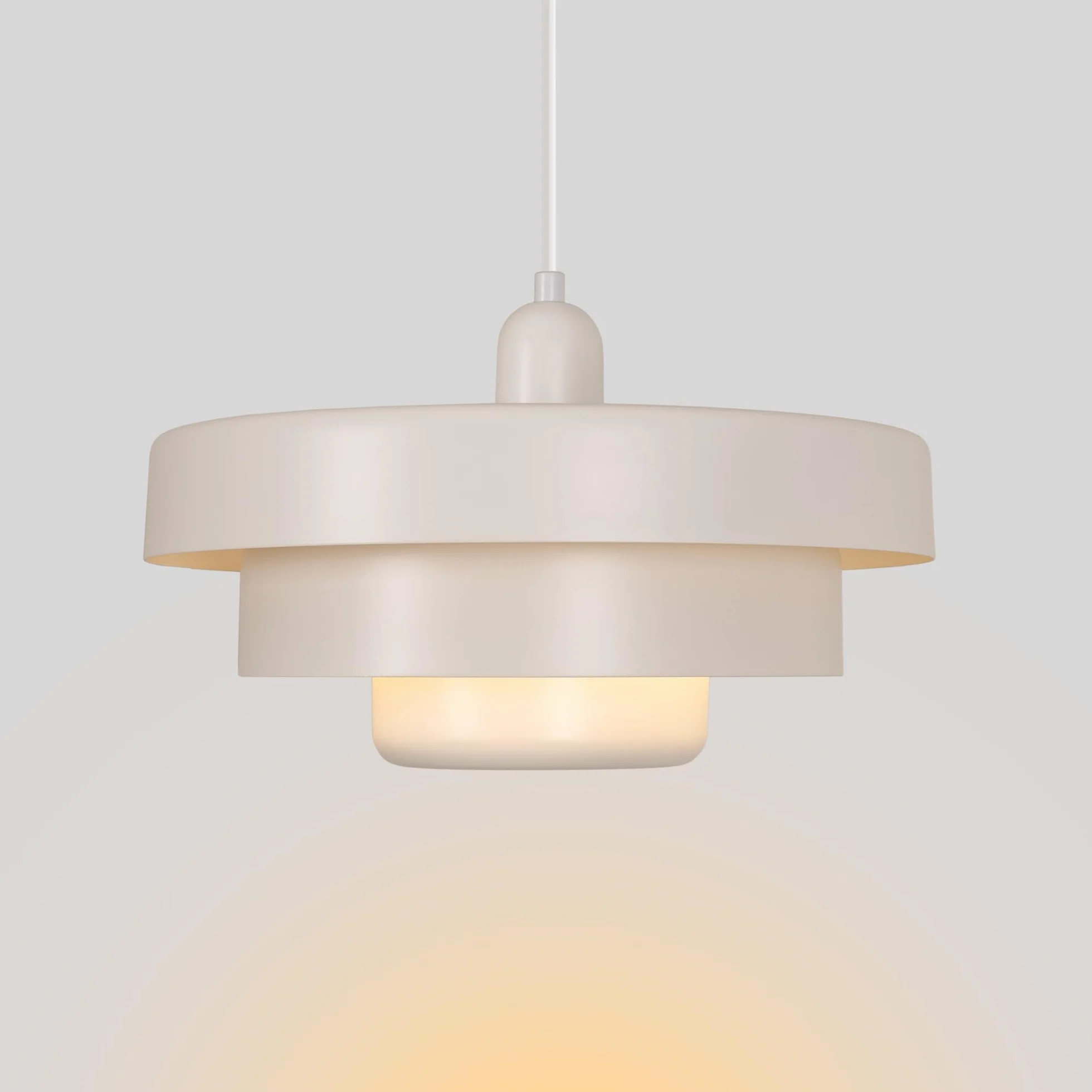BARCELONA LED Lámpara Colgante MACARRON Blanco 3 Niveles Metal Hierro Estilo Bauhaus E27