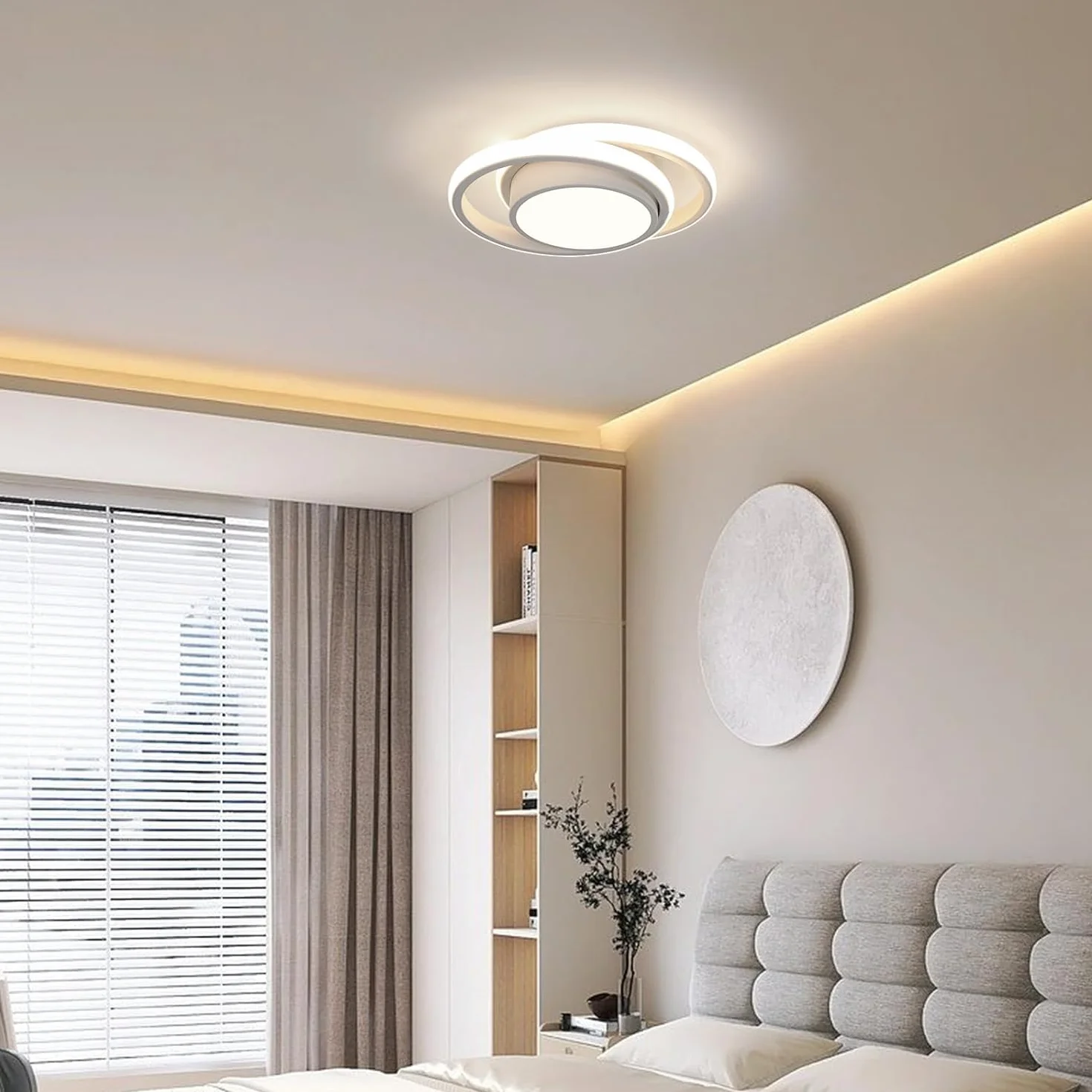 Pack de 2 Plafones LED 32 W 2350 lm 4500 K Blanco Redondo 27 cm
