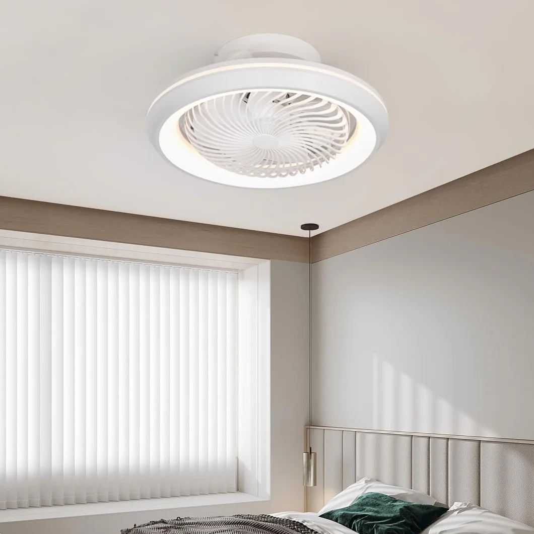 Ventilador Plafon Techo con Luz Led OSCILAND 360º 6 Velocidades Regulable 3000K-6500K Mando a Distancia Blanco
