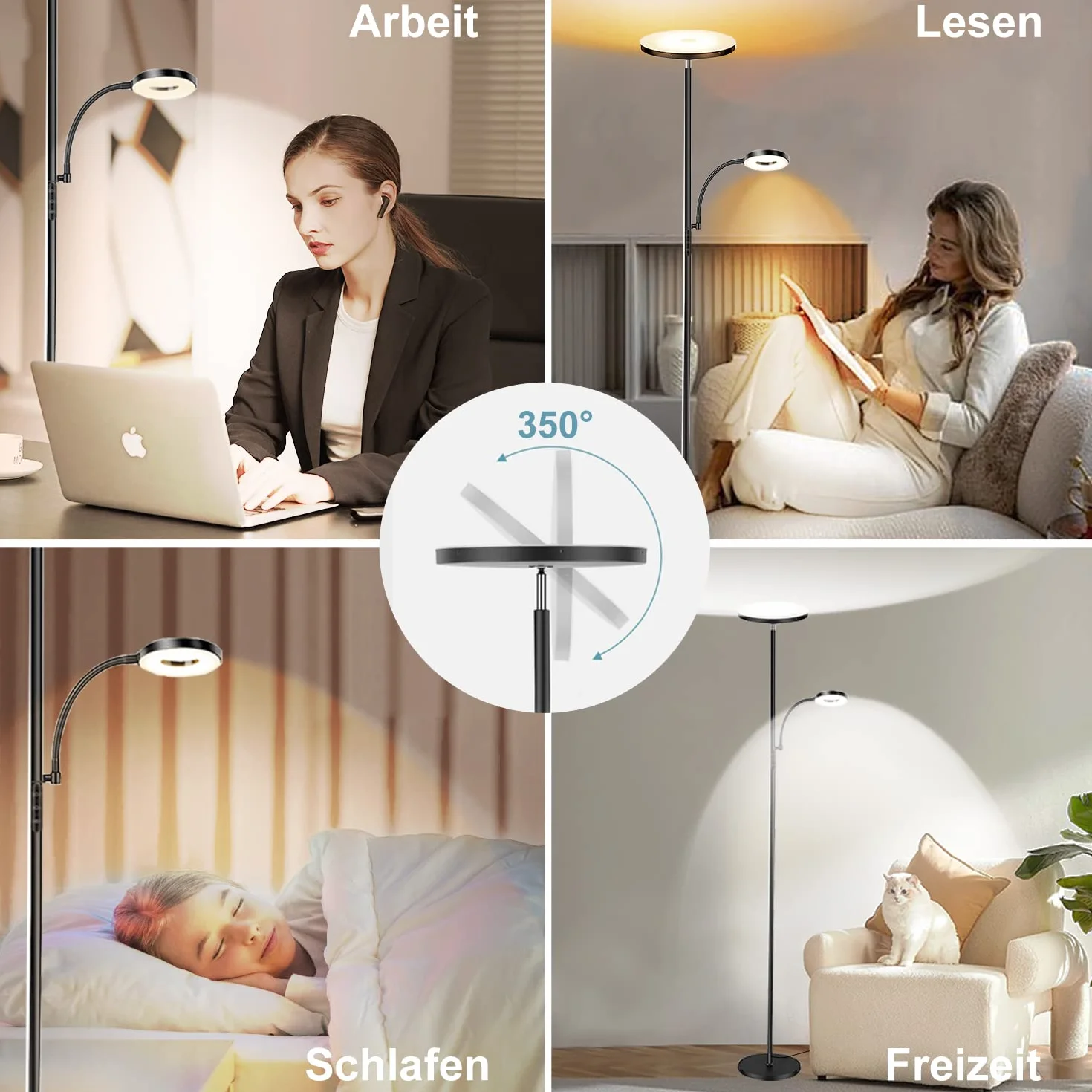 Yikuneng Lámpara de Pie LED Regulable 42W 4500LM con Control Remoto y Táctil