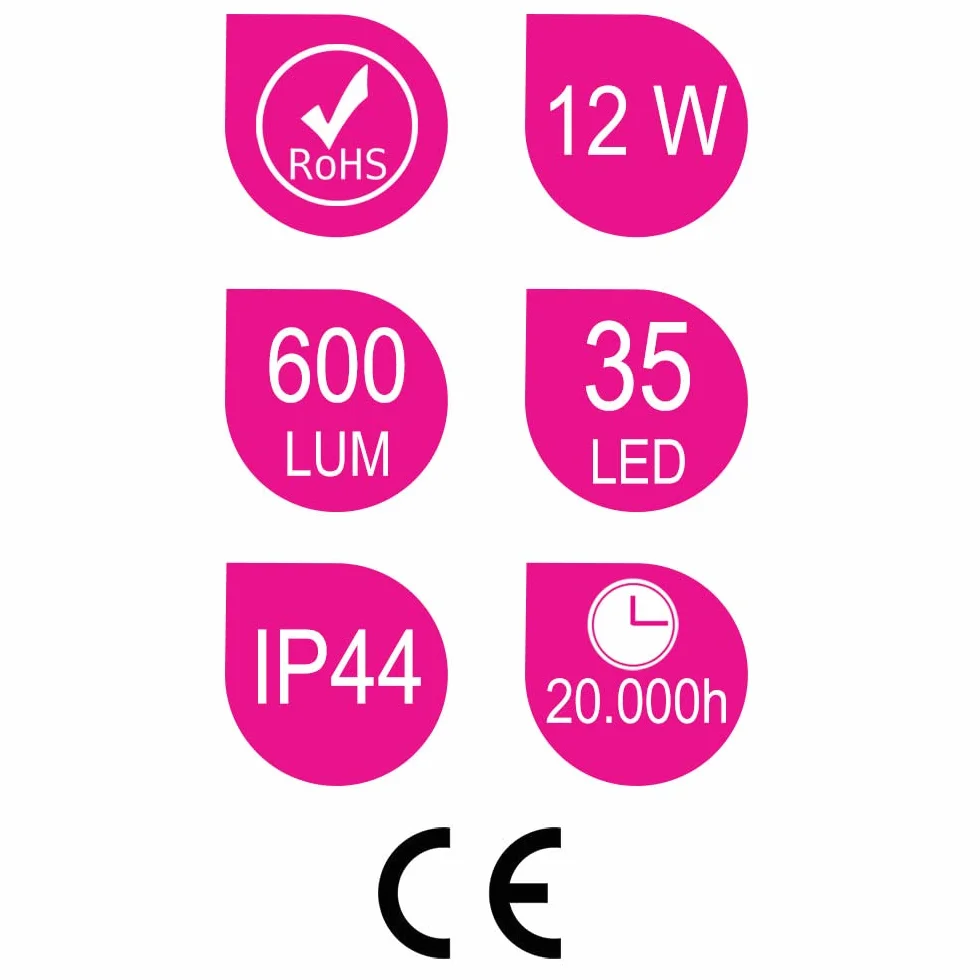 Kibath Aplique LED 60cm BASIC, Para colocación en espejo o mueble de baño, Potencia 12W, Tipo de luz neutra 4000K, 600 lúmenes, 467312