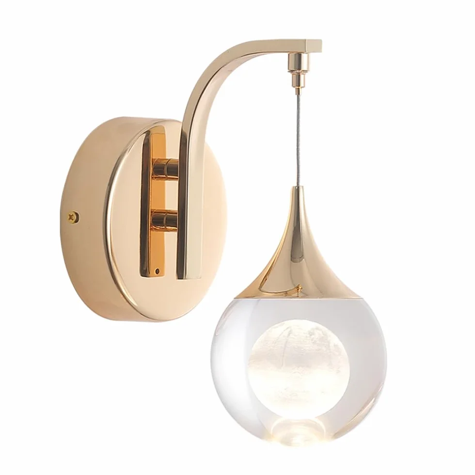 Lámpara de Pared Nórdica Cristal LED para Hogar Sala de Estar Dormitorio Decoración