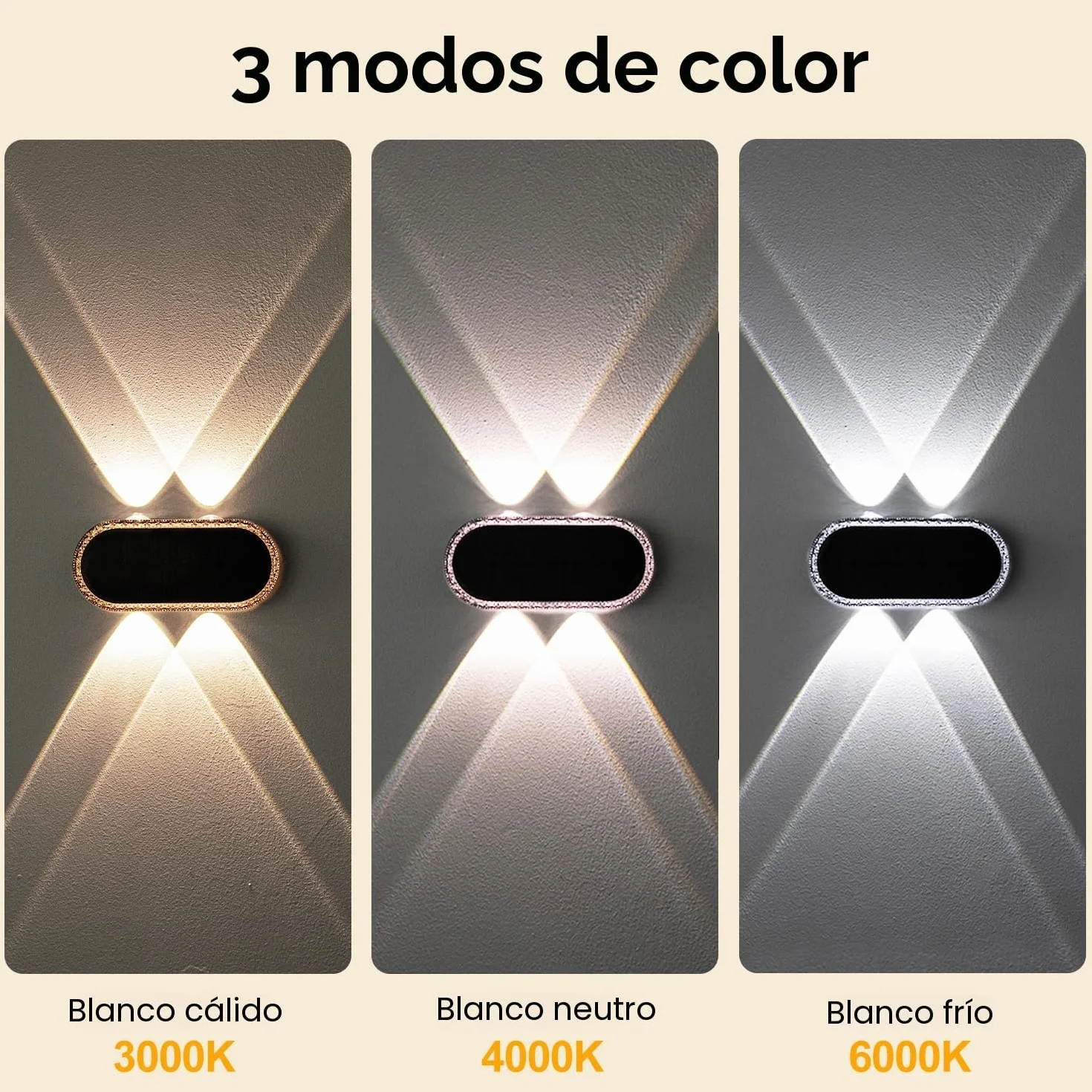 Aplique Solar Exterior Pared: Lámparas Solares Exteriores Arriba y Abajo - IP65 Impermeable Luces Solares Exterior para Jardin Garaje Cerca Muro (4 Piezas)