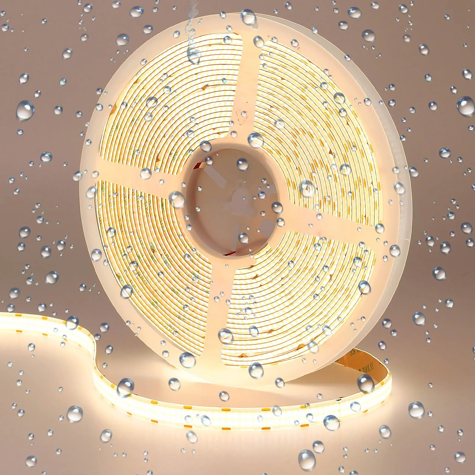 GOMING Tira LED COB 24V 10M Blanco Natural 4000K IP65 Impermeable CRI 93+ 20000lm 600LED/M